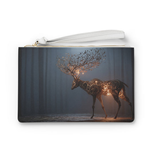 Mechanical Deer Clutch Bag – Luminescent Forest Steed with Gearscape Antlers
