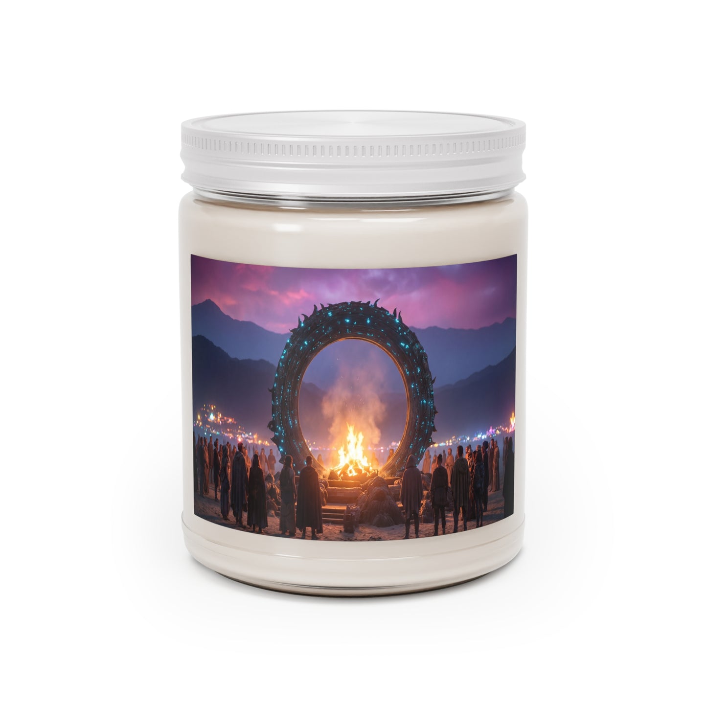 Celestial Portal Scented Soy Candles with White Lid, 9oz – Twilight Ceremony Glow
