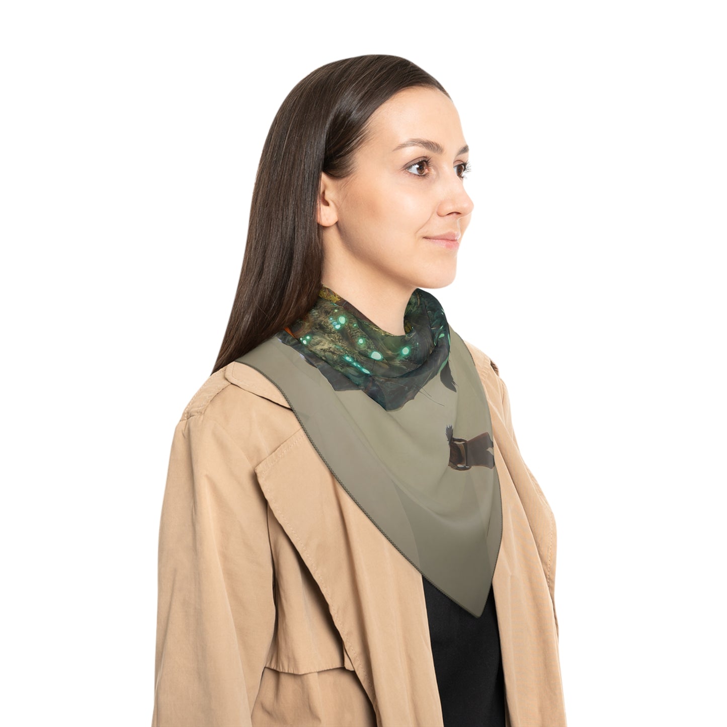 Bioluminescent Fish Village Scarf – Whispers of the Deep Ocean