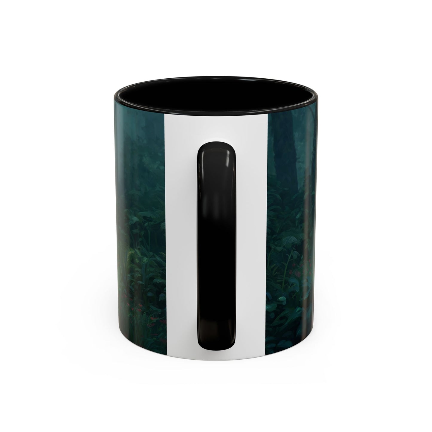 Sentinel in Mist Accent Coffee Mug (11, 15oz) – Guardian of the Whispering Woods