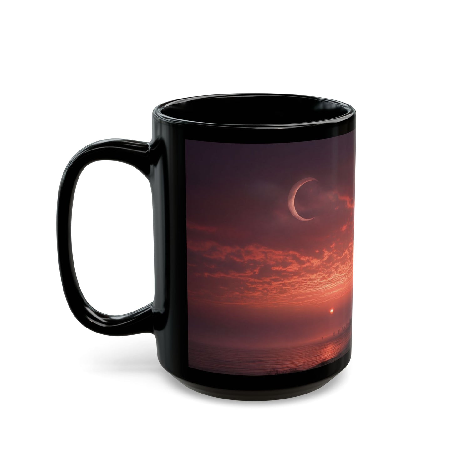 Lone Traveler Stairway Mug – Crimson Twilight Ascension