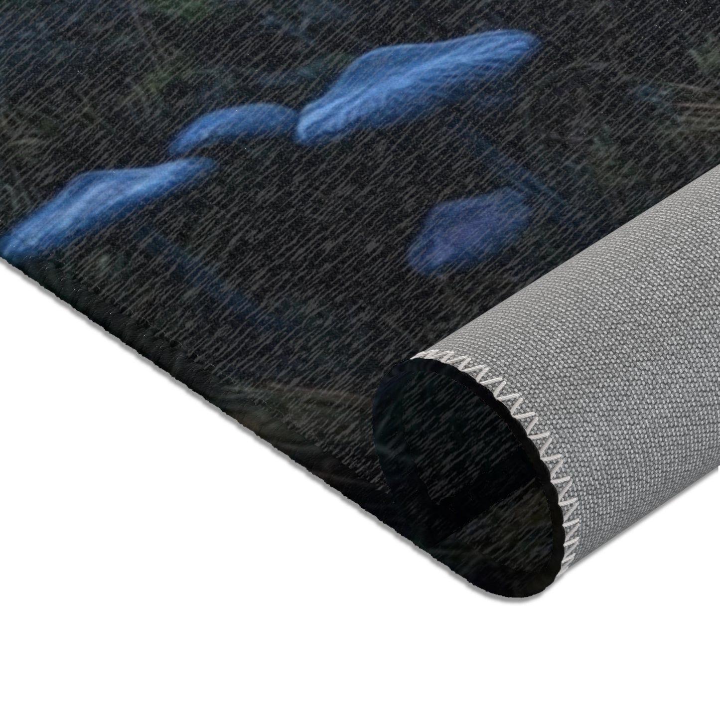 Moonlit Sentinel Area Rugs – Crimson Sky Over Misty Peaks