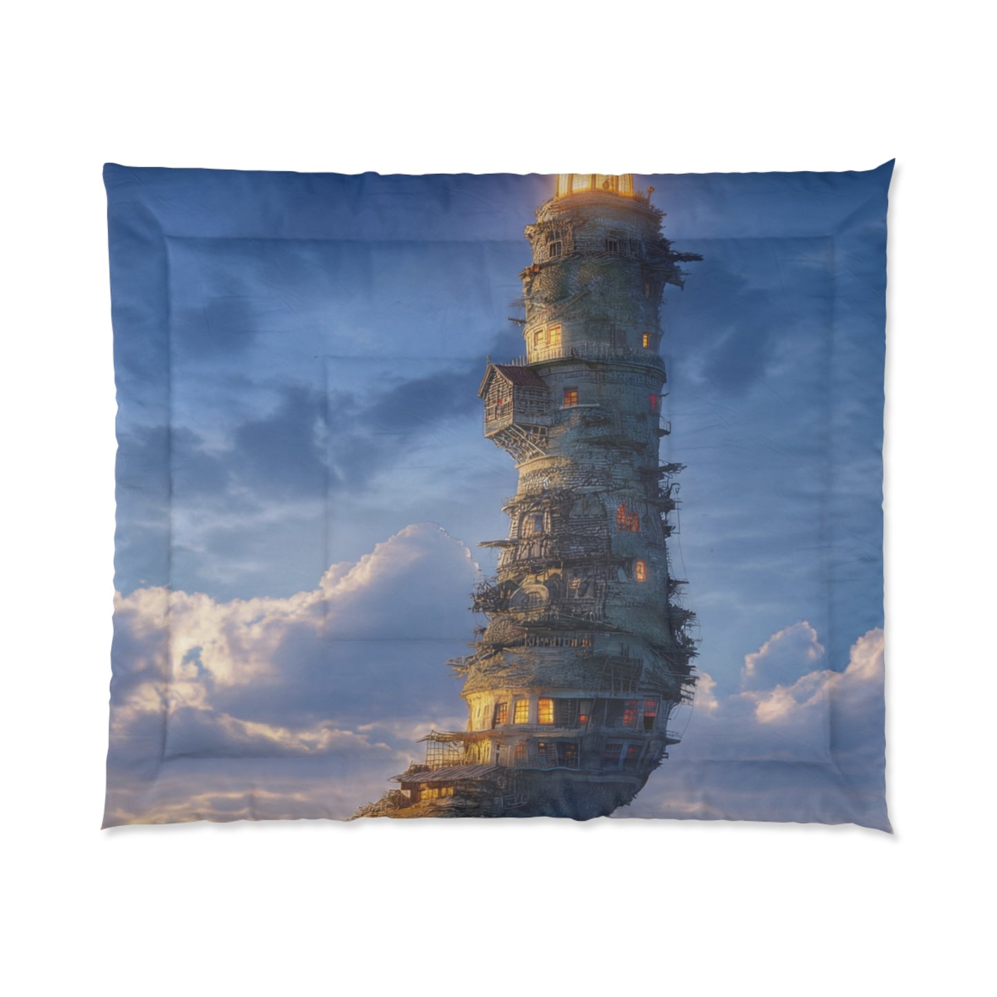 Skyborne Lighthouse Comforter – Twilight Beacon Dreamscape