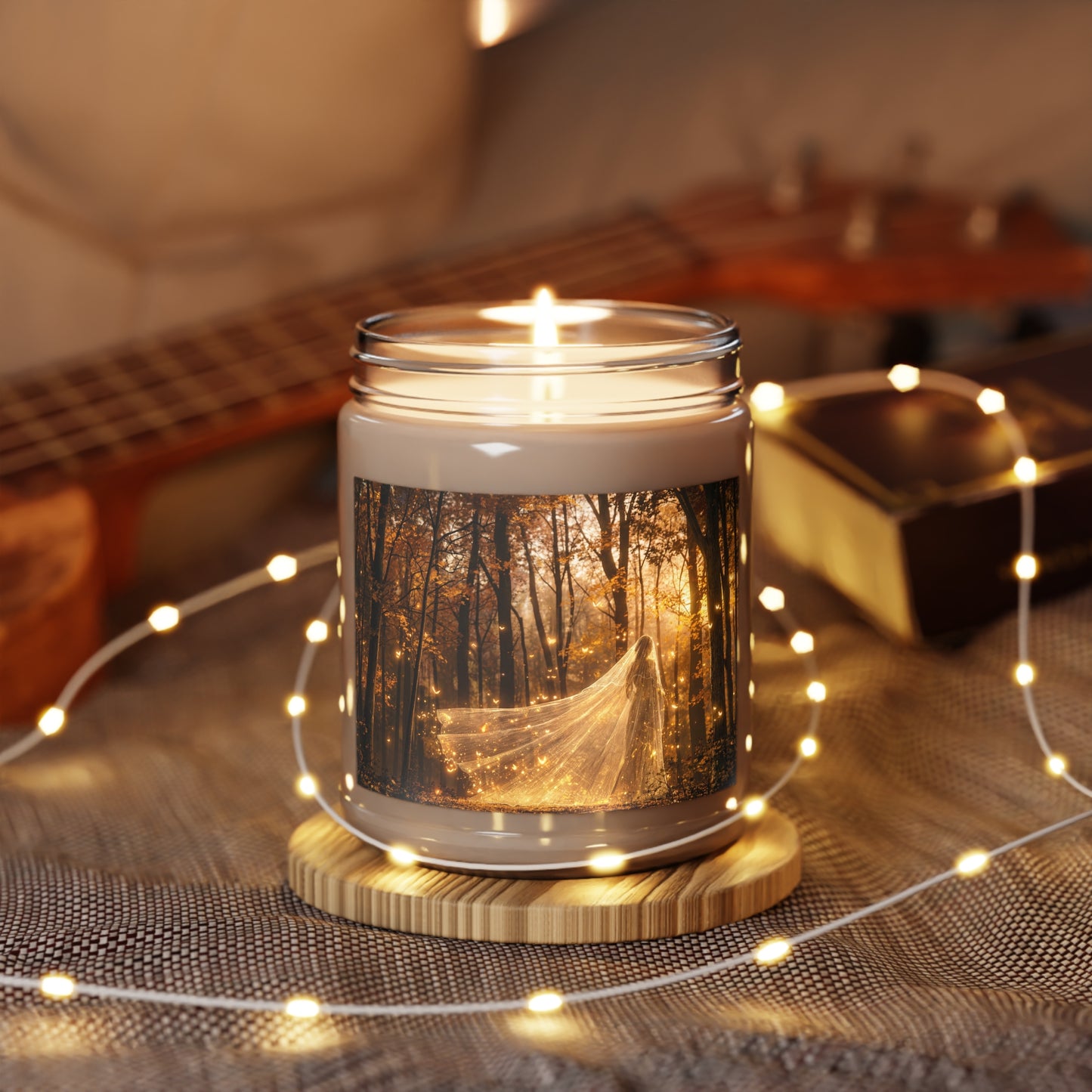 Enchanted Forest Veil Candle – Golden Twilight Guardian