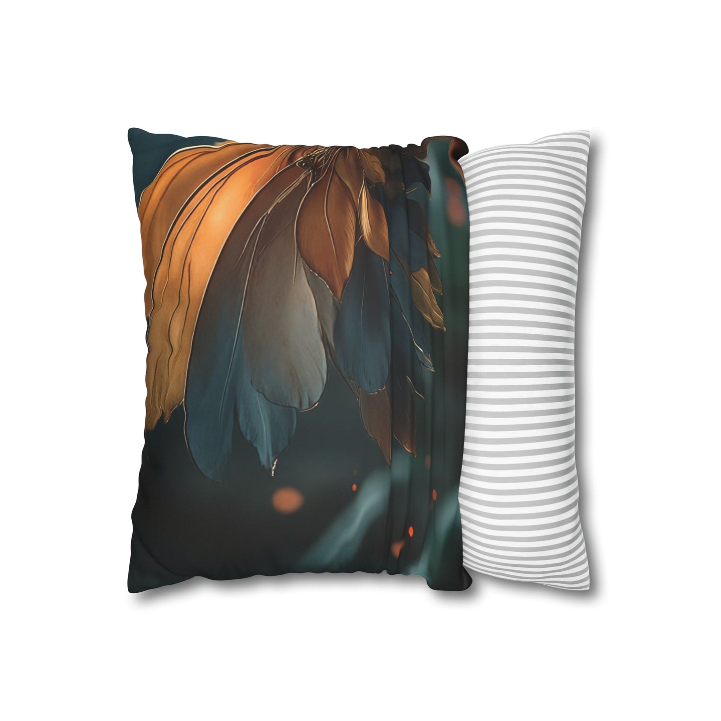 Winged Monkey Guardian Pillowcase – Amber Feathered Sentinel Resting on Moss