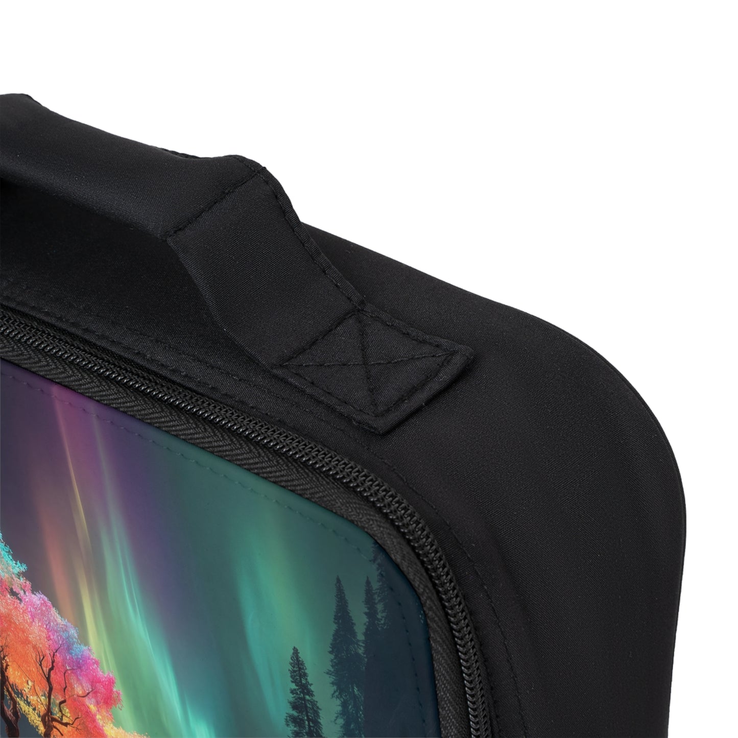 Chromatic Aurora Tree Lunch Bag – Canyon Glow Under Northern Lights