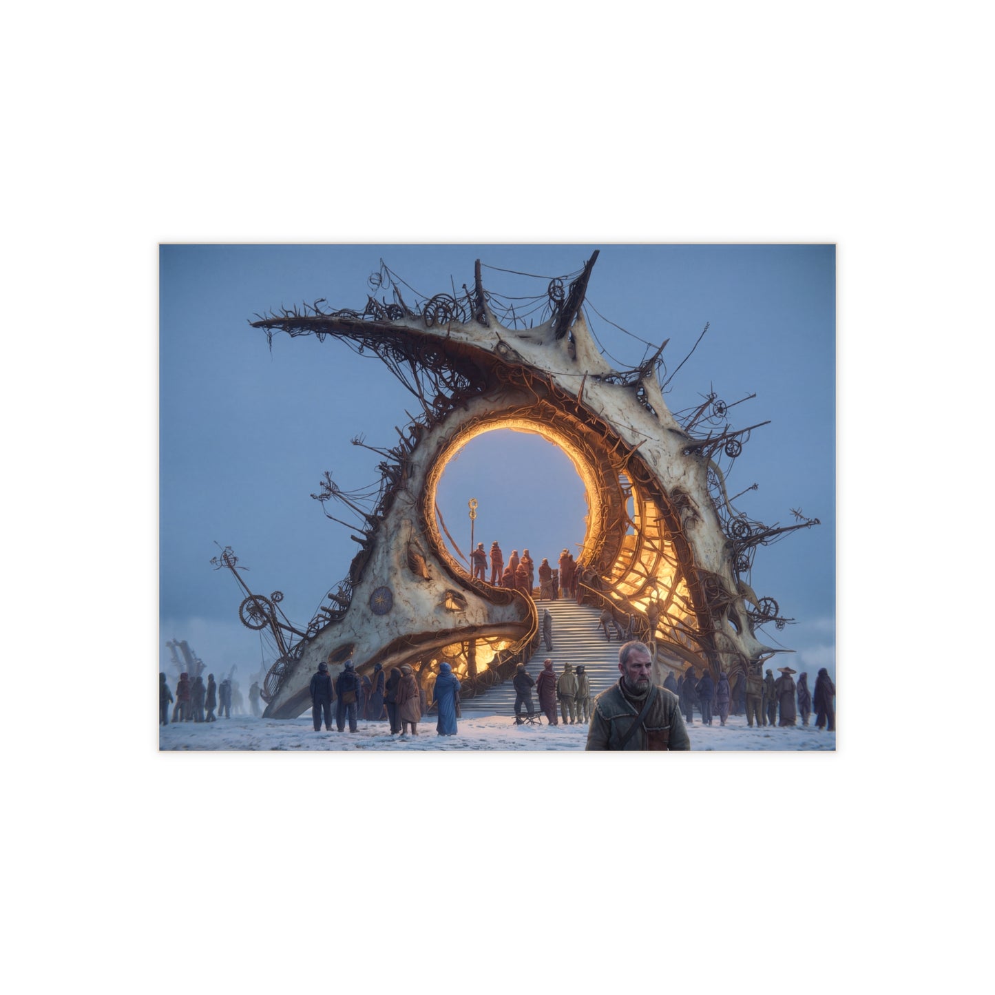 Threshold Gate Ceramic Photo Tile – Frostbound Portal to a Whispering Realm