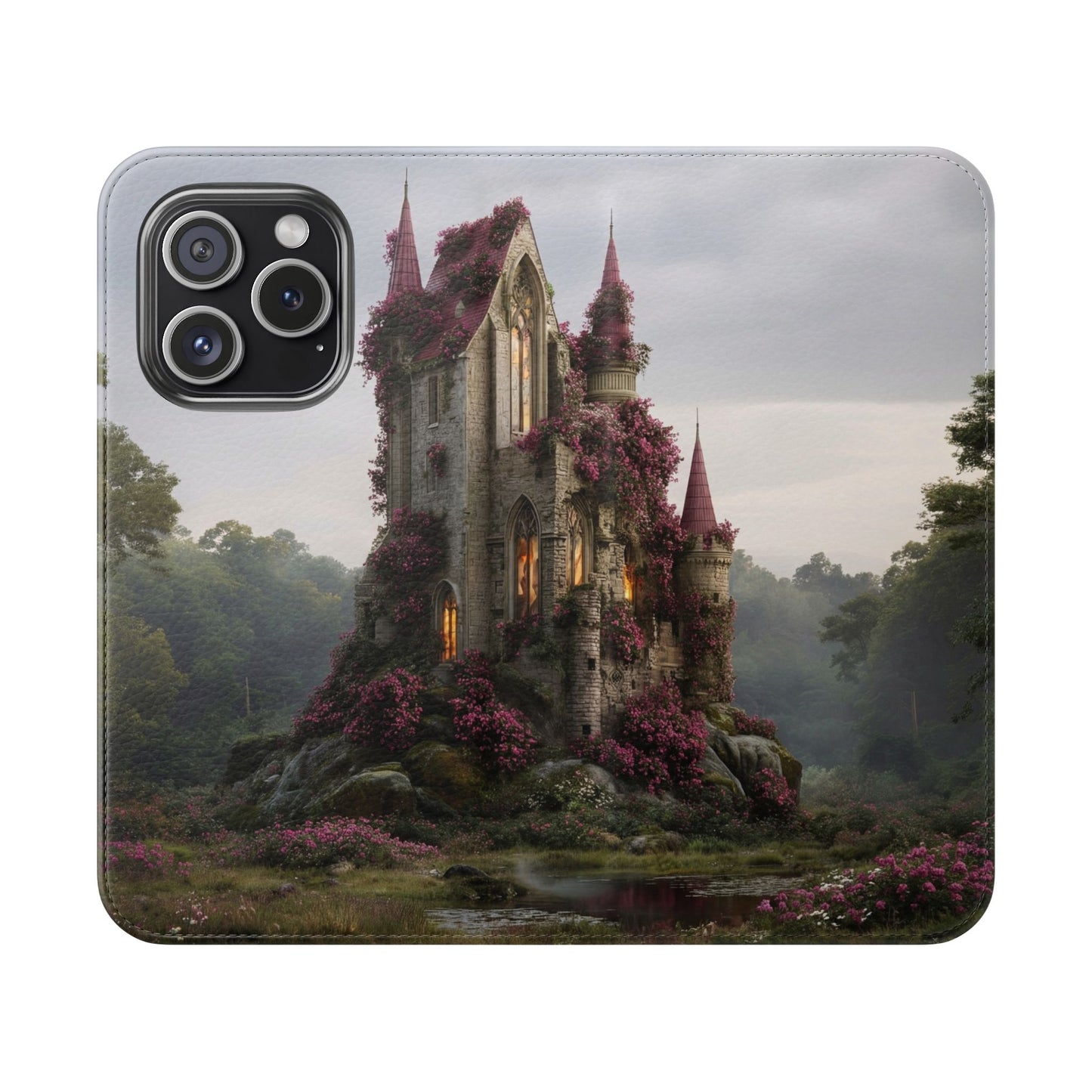 Blossom Spire Flip Cases – Pink Ivy Gothic Castle Cover