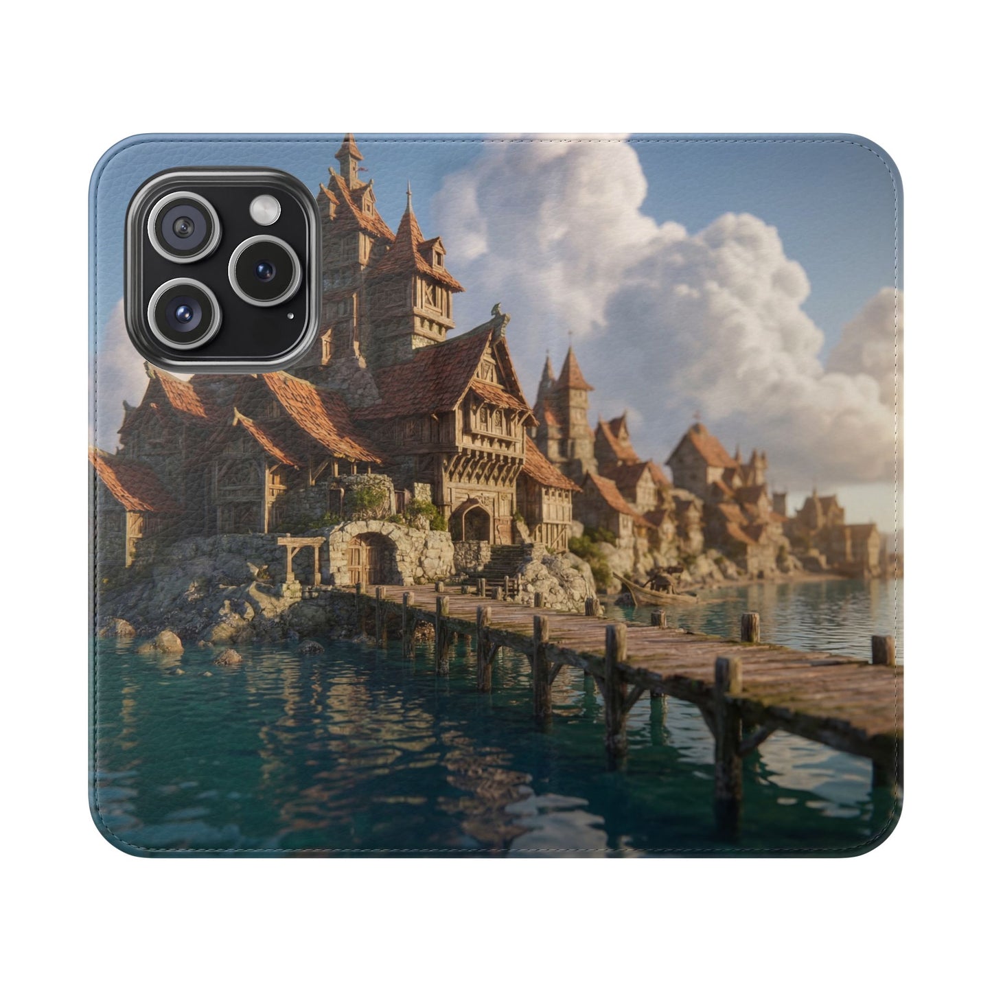 Cobblestone Harbor Flip Cases – Timber Town Seaside Walkway