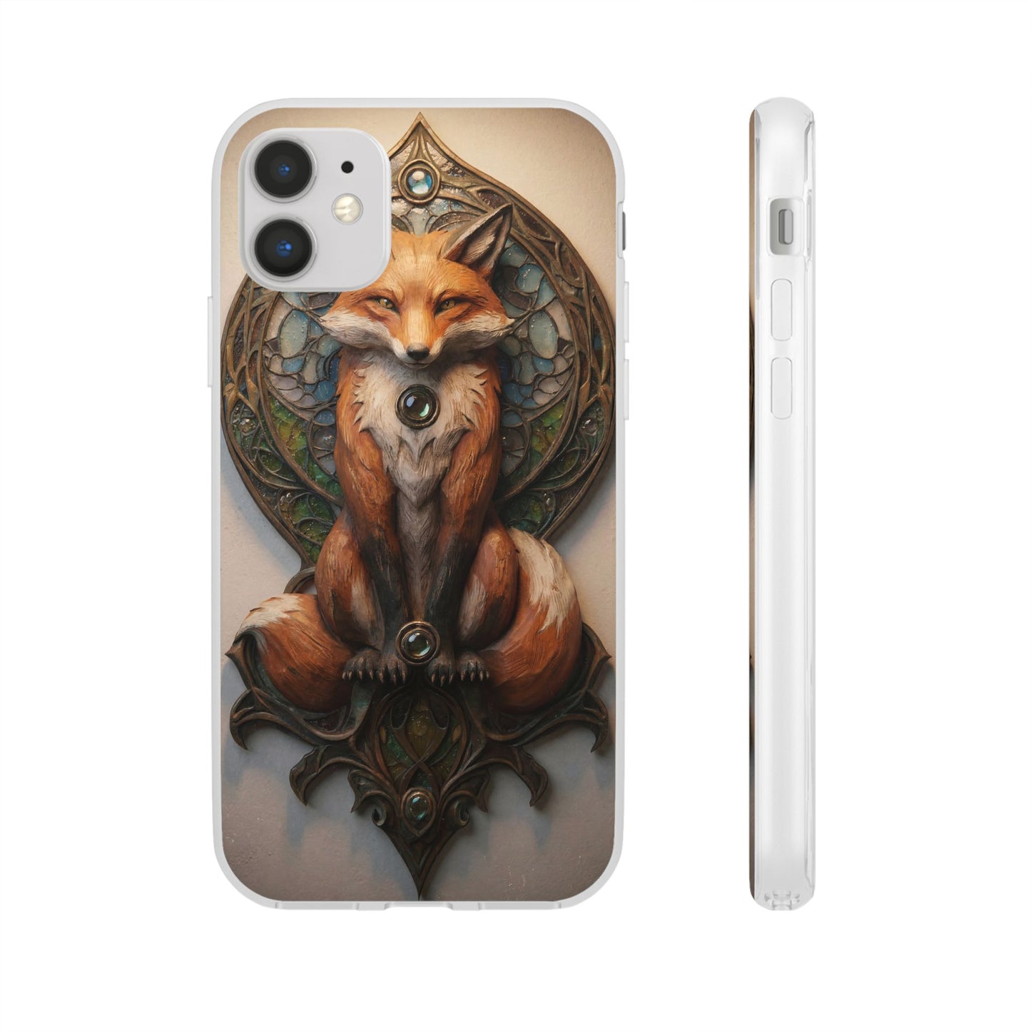 Fox Sentinel Flexi Cases – Amber Glow Through Stained Glass