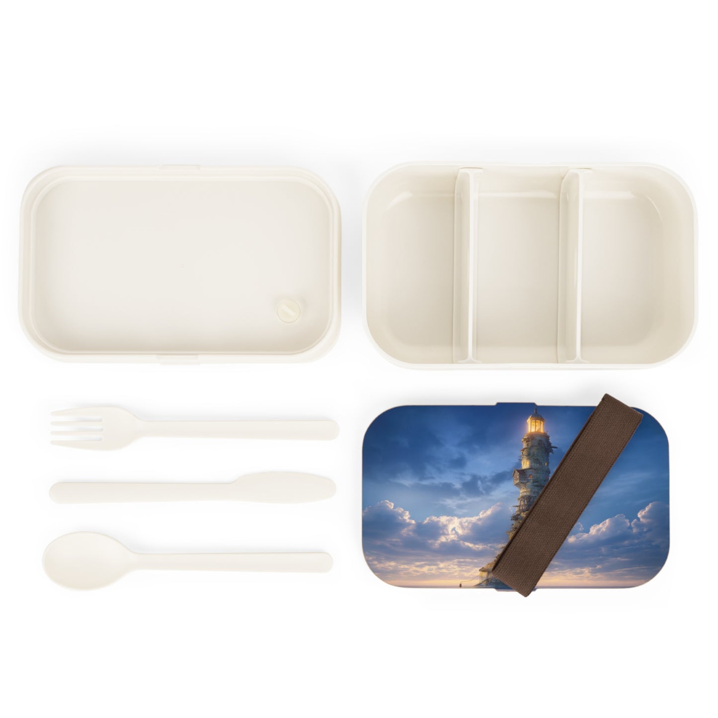 Skyward Lighthouse Bento Lunch Box – Twilight Beacon Dreamscape