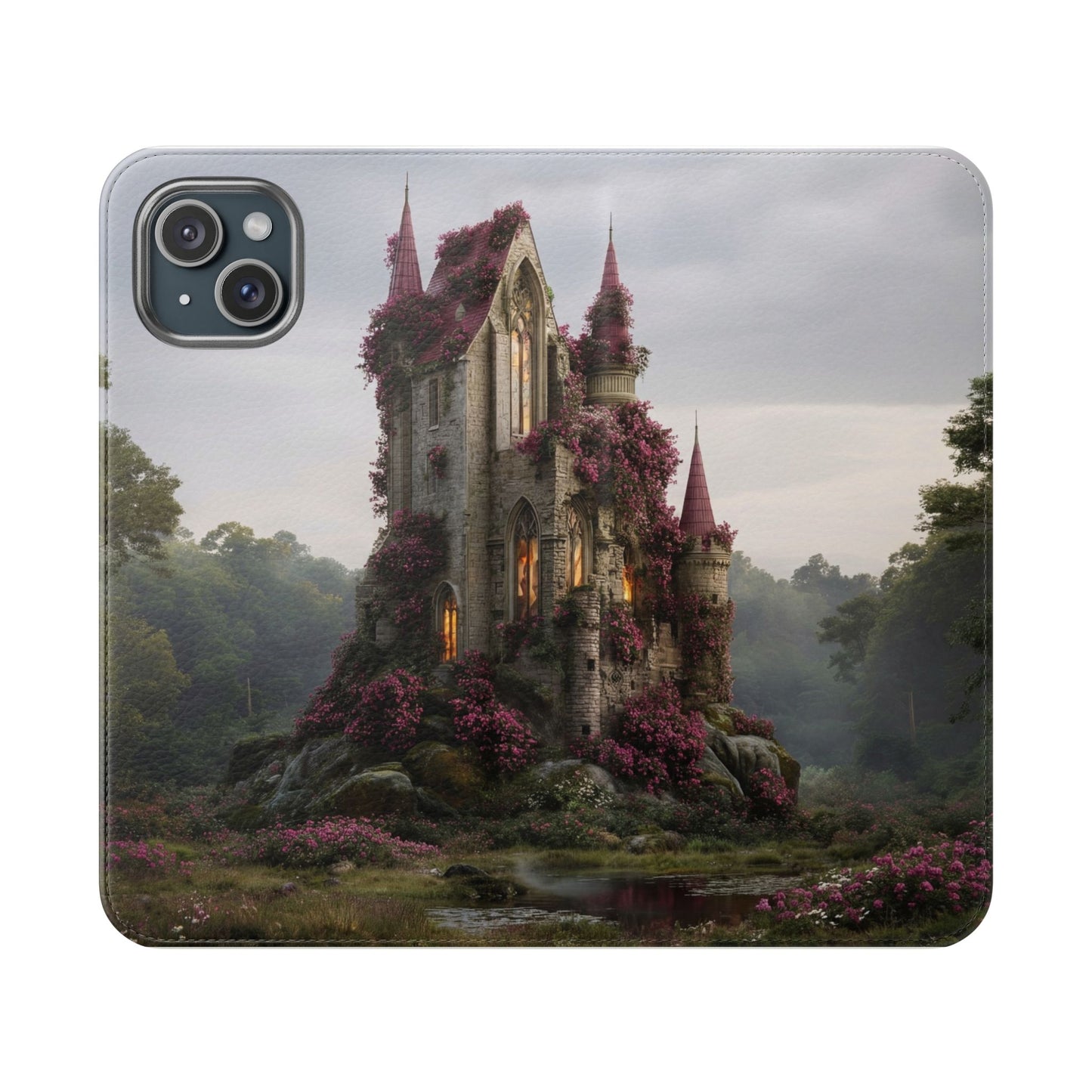 Blossom Spire Flip Cases – Pink Ivy Gothic Castle Cover