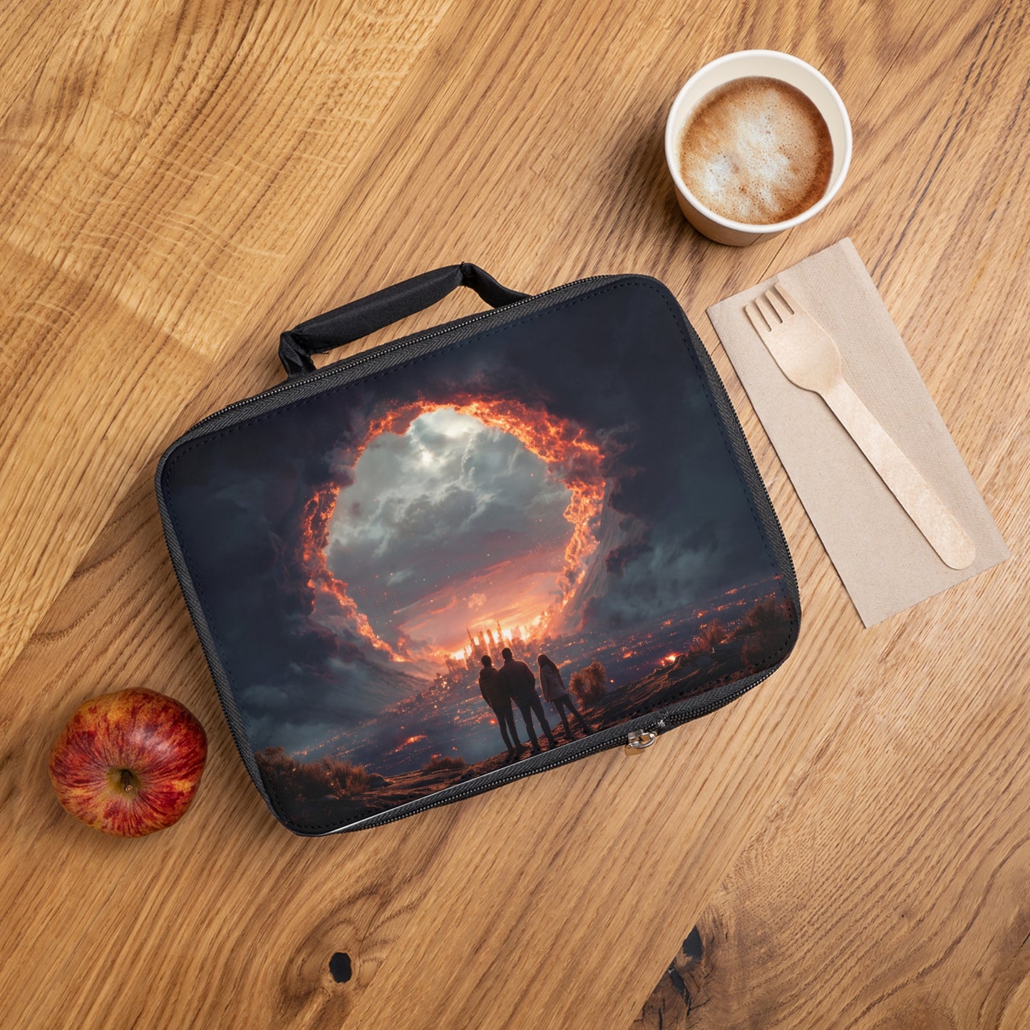 Cosmic Gateway Lunch Bag – Three Figures Before the Burning Portal
