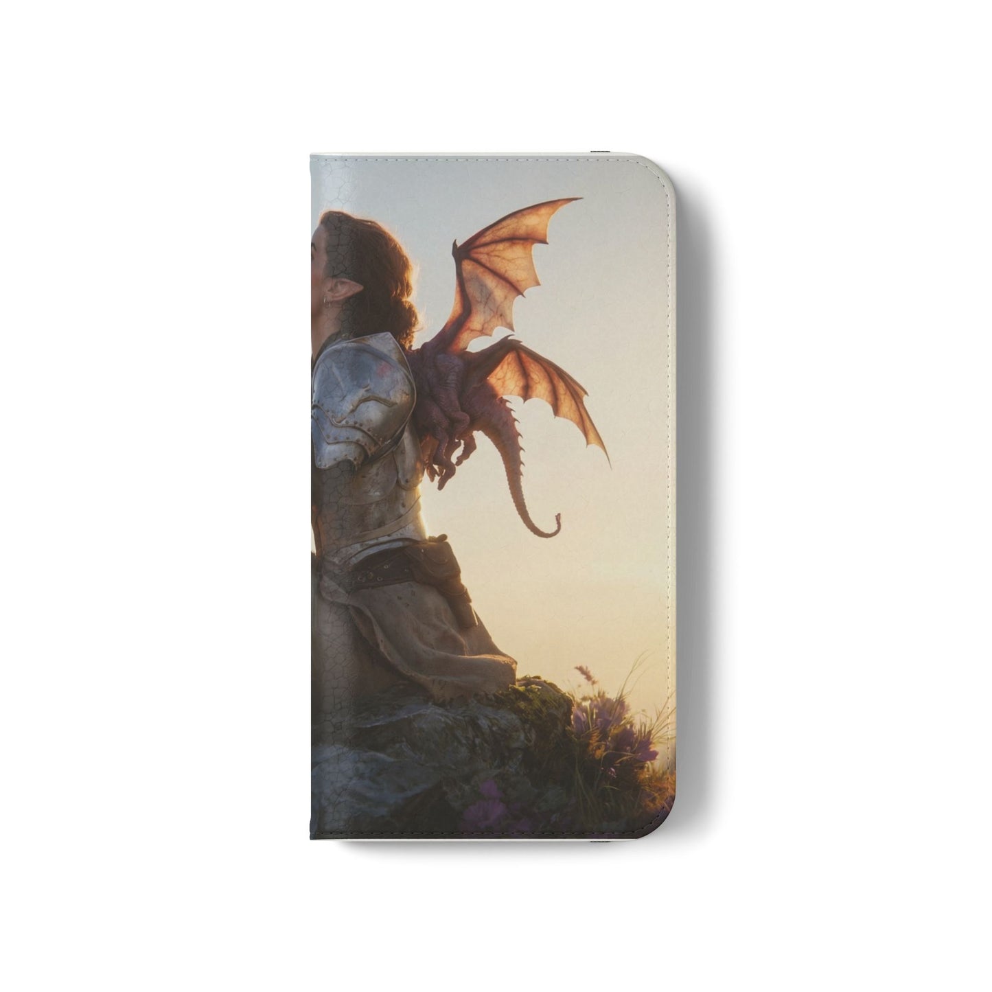 Dragon Knight Flip Cases – Sunlit Sentinel with Mini Drake and Sword