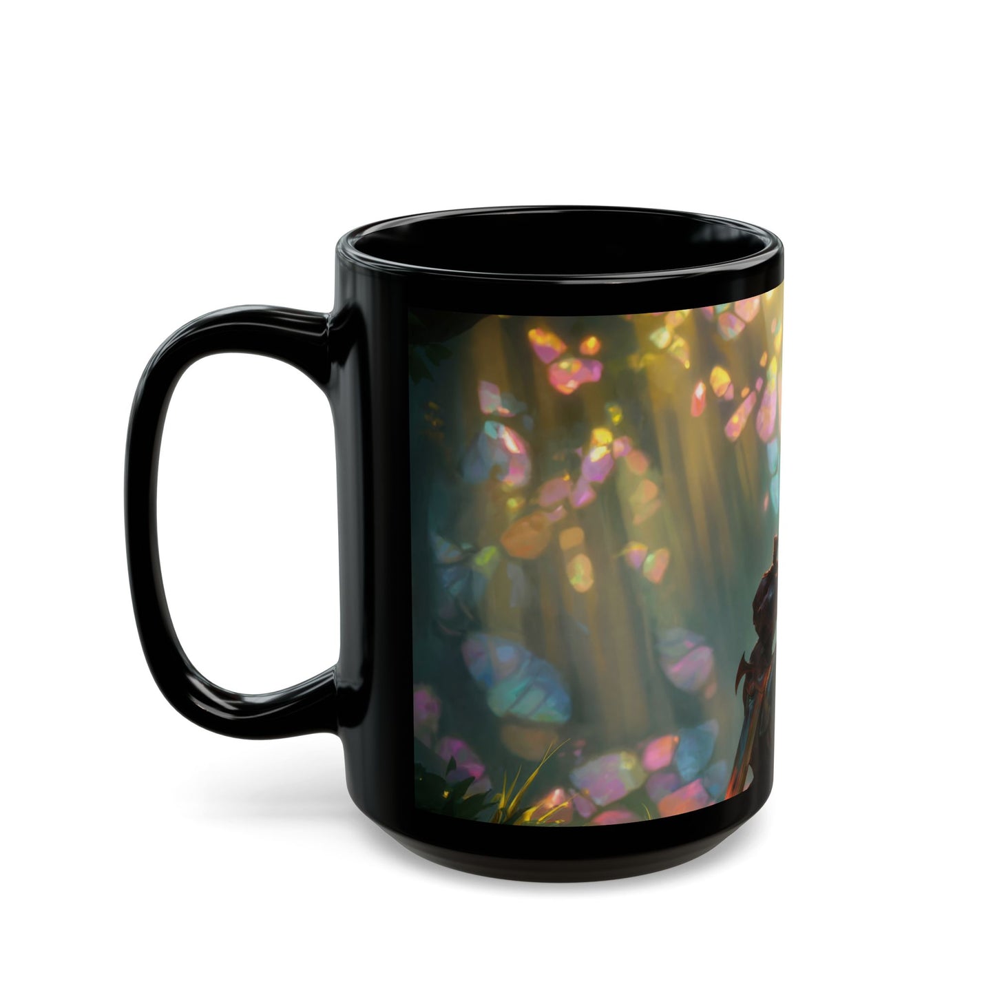 Sunbeam Sentinel Black Mug – Crystal Grove Sanctuary