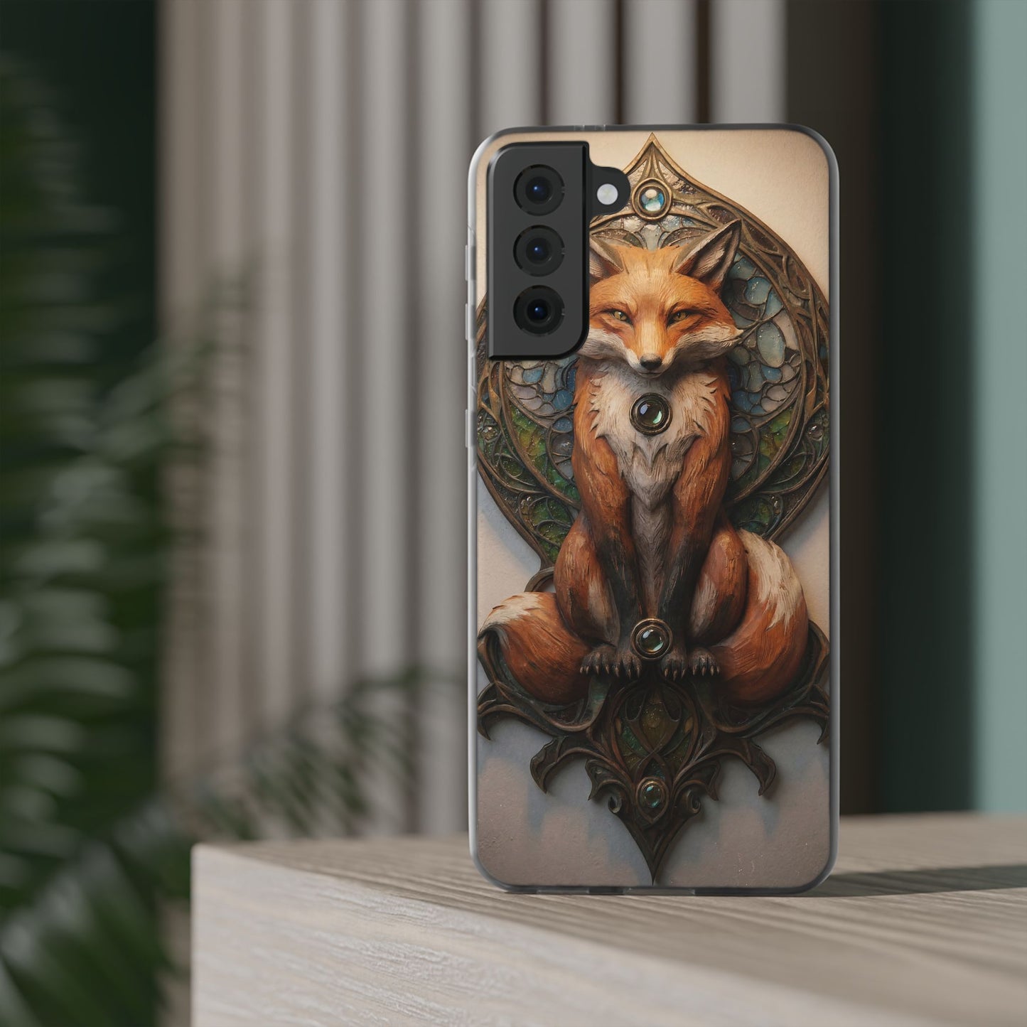 Fox Sentinel Flexi Cases – Amber Glow Through Stained Glass
