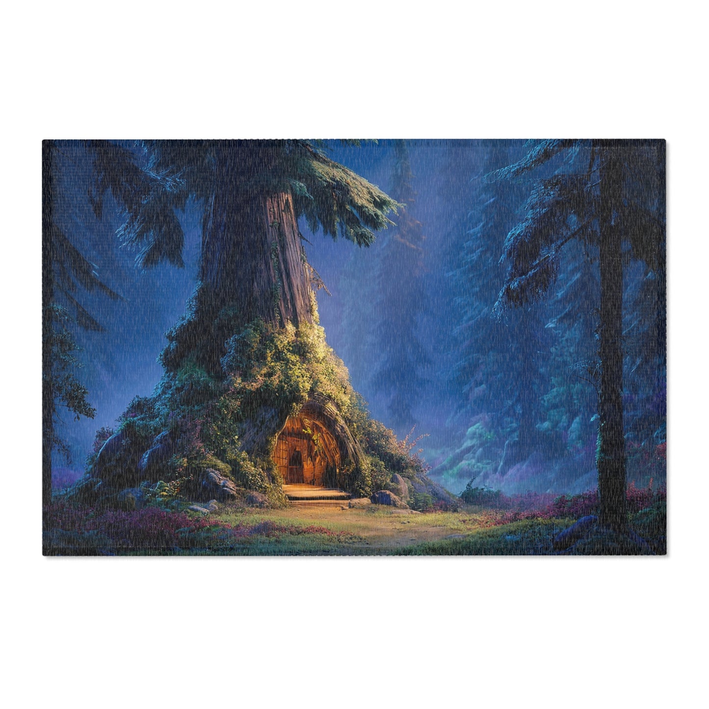 Whispering Grove Treehouse Rug – Moonlit Forest Sanctuary