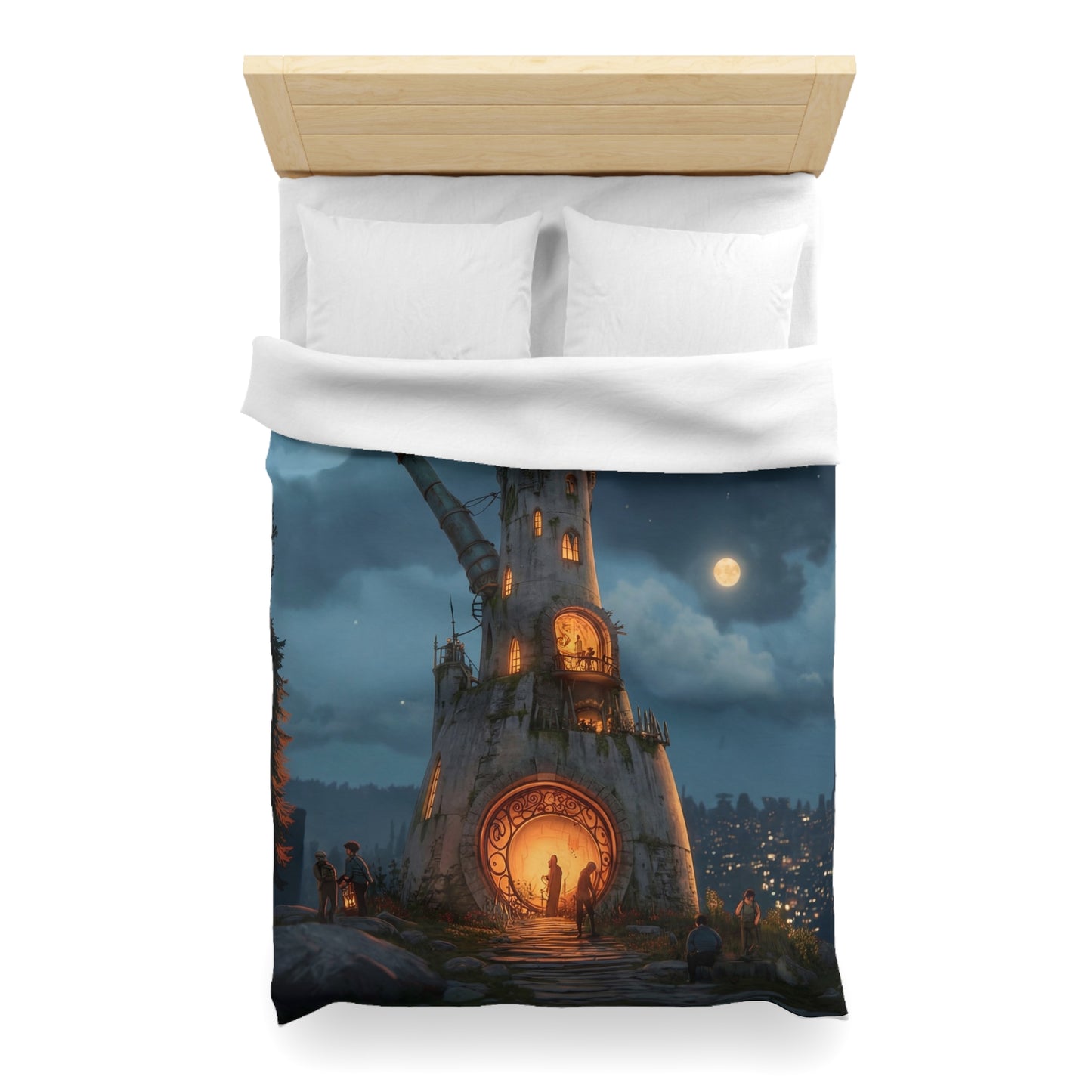 Starlit Observatory Duvet Cover – Whispers of the Cosmic Gate