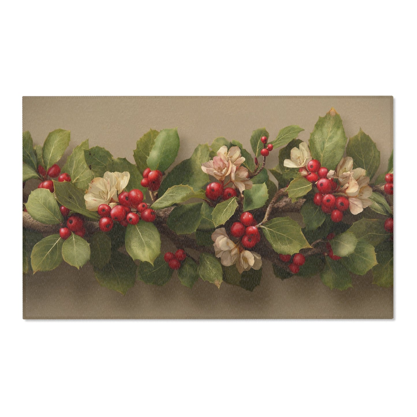 Holly & Blossom Garland Rug – Timeless Winter Reverie