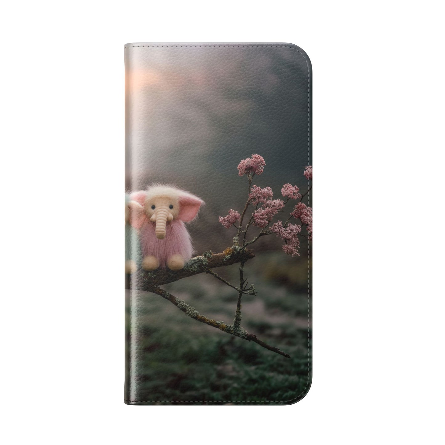 Mossy Branch Elephants Flip Cases – Pastel Fluff Guardians