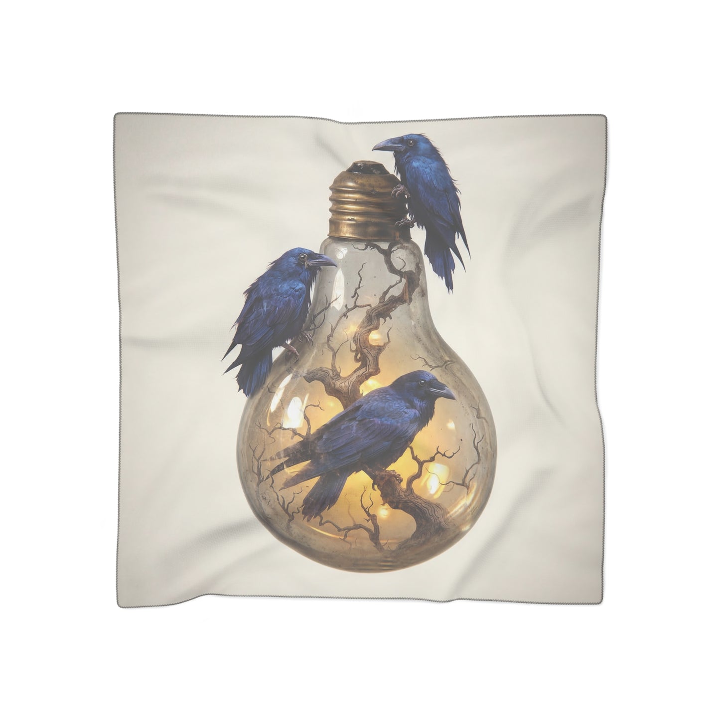 Ravens in the Glow Poly Scarf – Midnight Intelligence Dreamscape