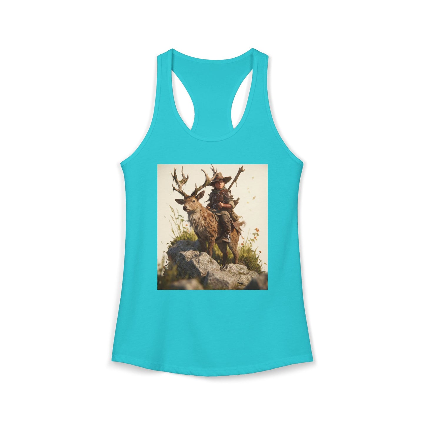 Guardian Hunter Deer Tank – Mossed Antlers Journey Graphic Racerback