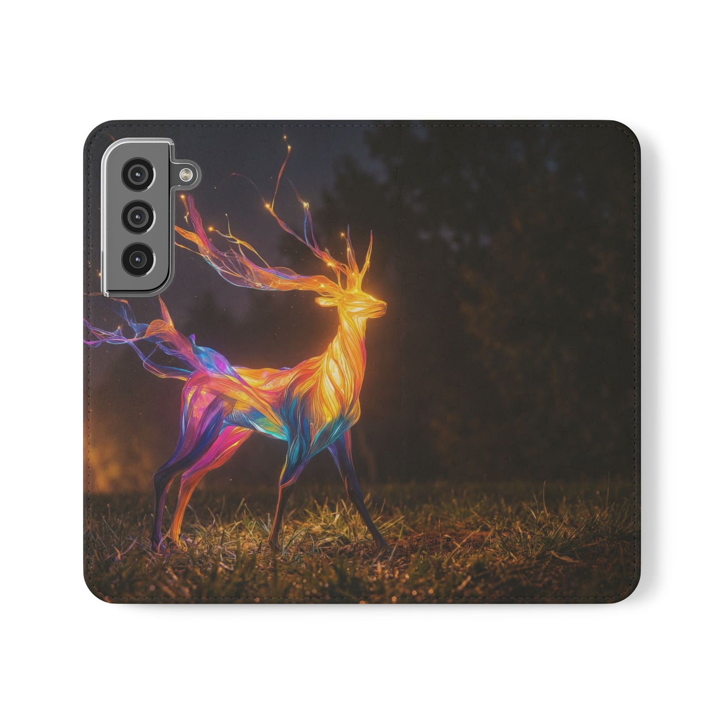 Ethereal Deer Flip Cases – Luminous Spirit Portrait