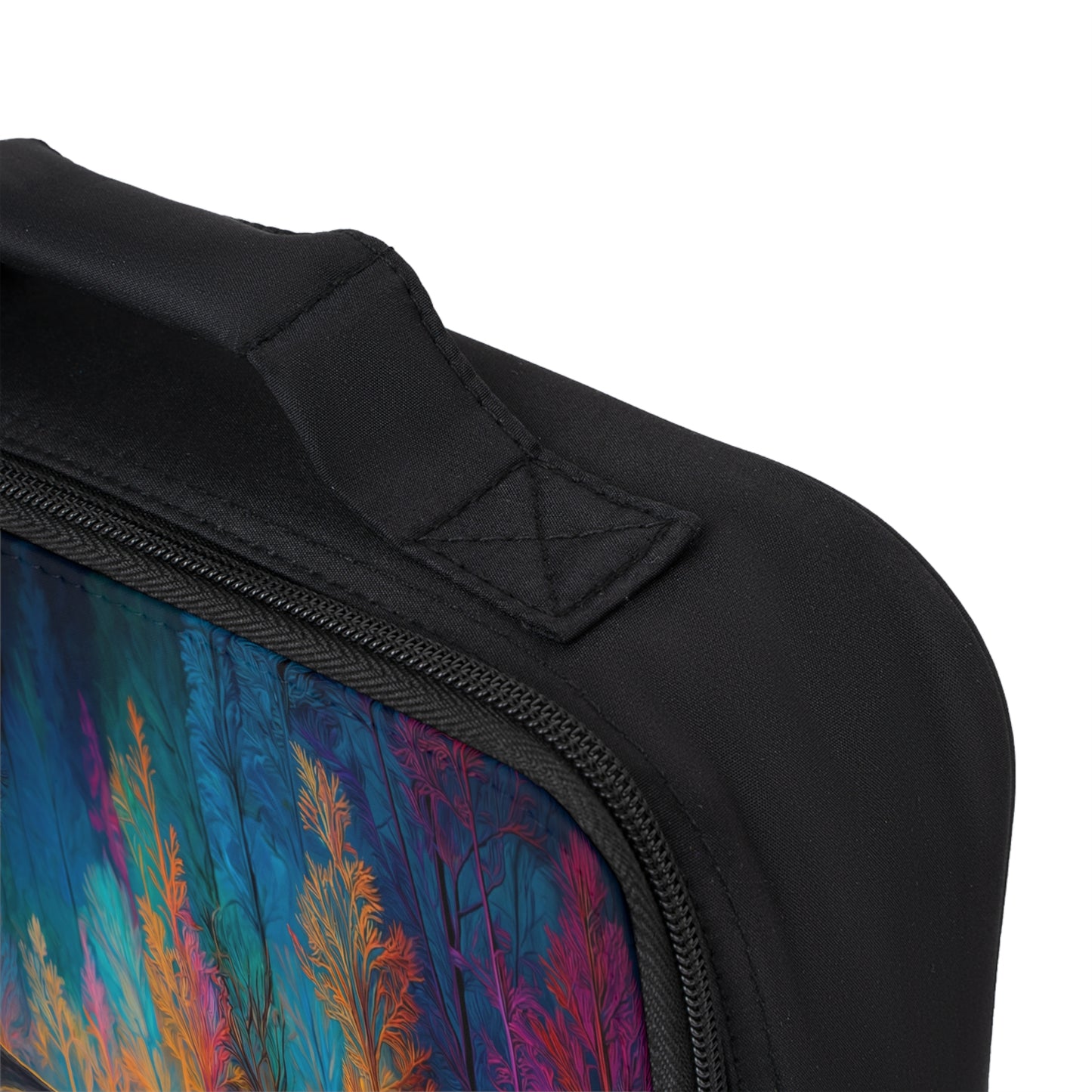 Chromatic Forest Reflection Lunch Bag – Midnight Rainbow Grove