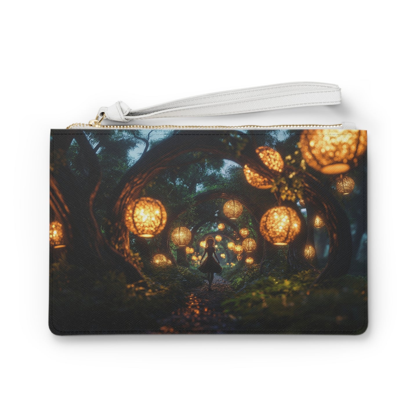 Luminous Lantern Archway Clutch Bag – Whispering Forest Pathway