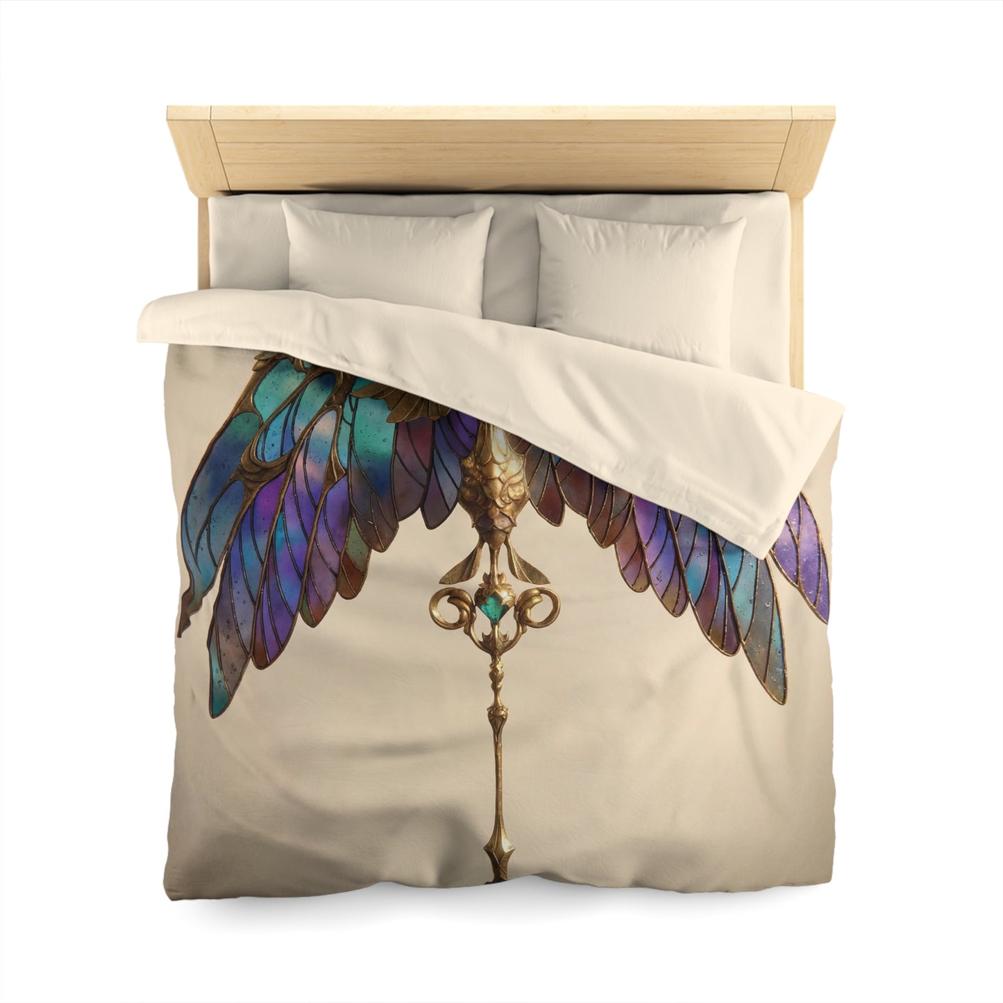Celestial Phoenix Key Duvet Cover – Wings of Twilight and Starlight