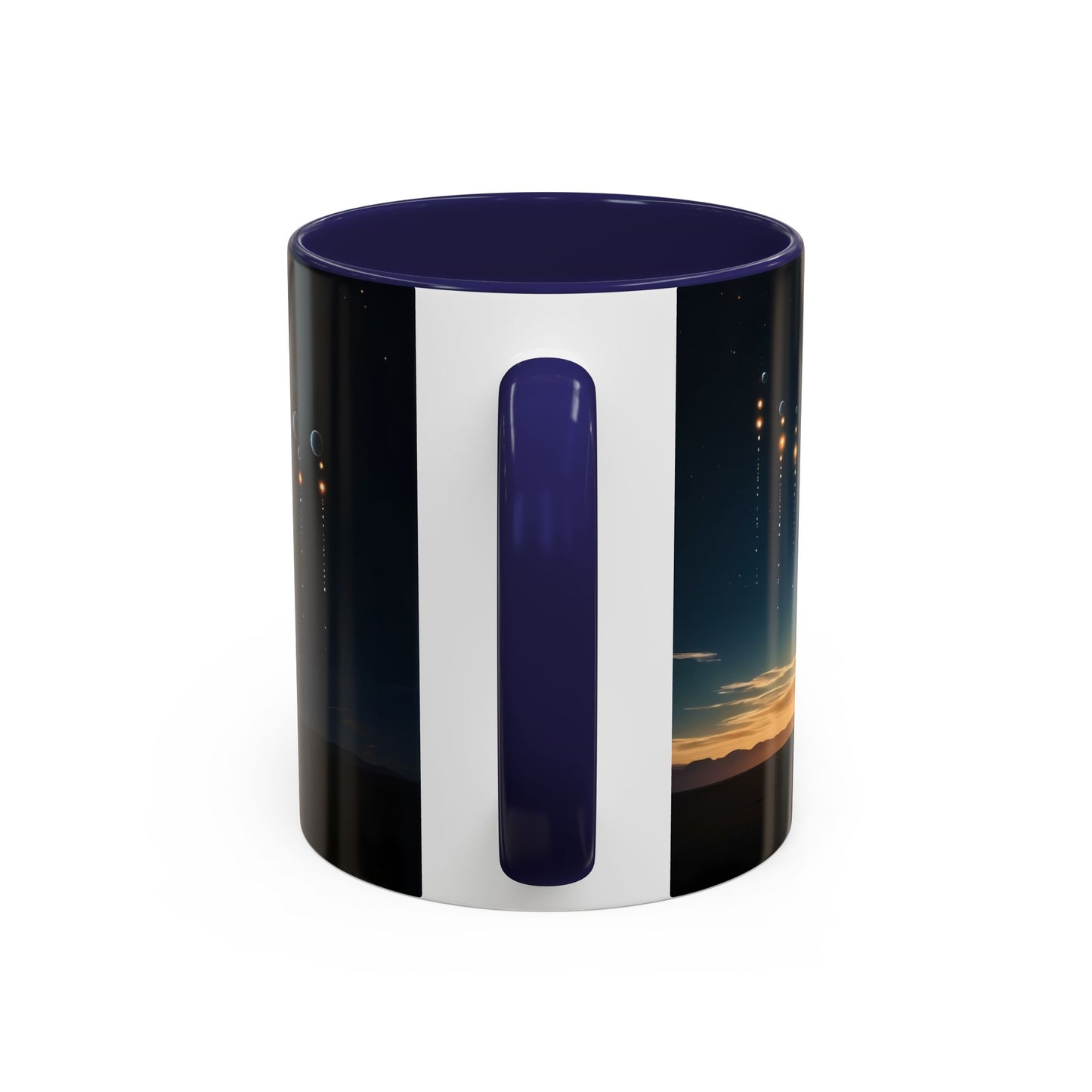 Celestial Pathway Accent Coffee Mug (11, 15oz) – Lone Walker Among Falling Moons