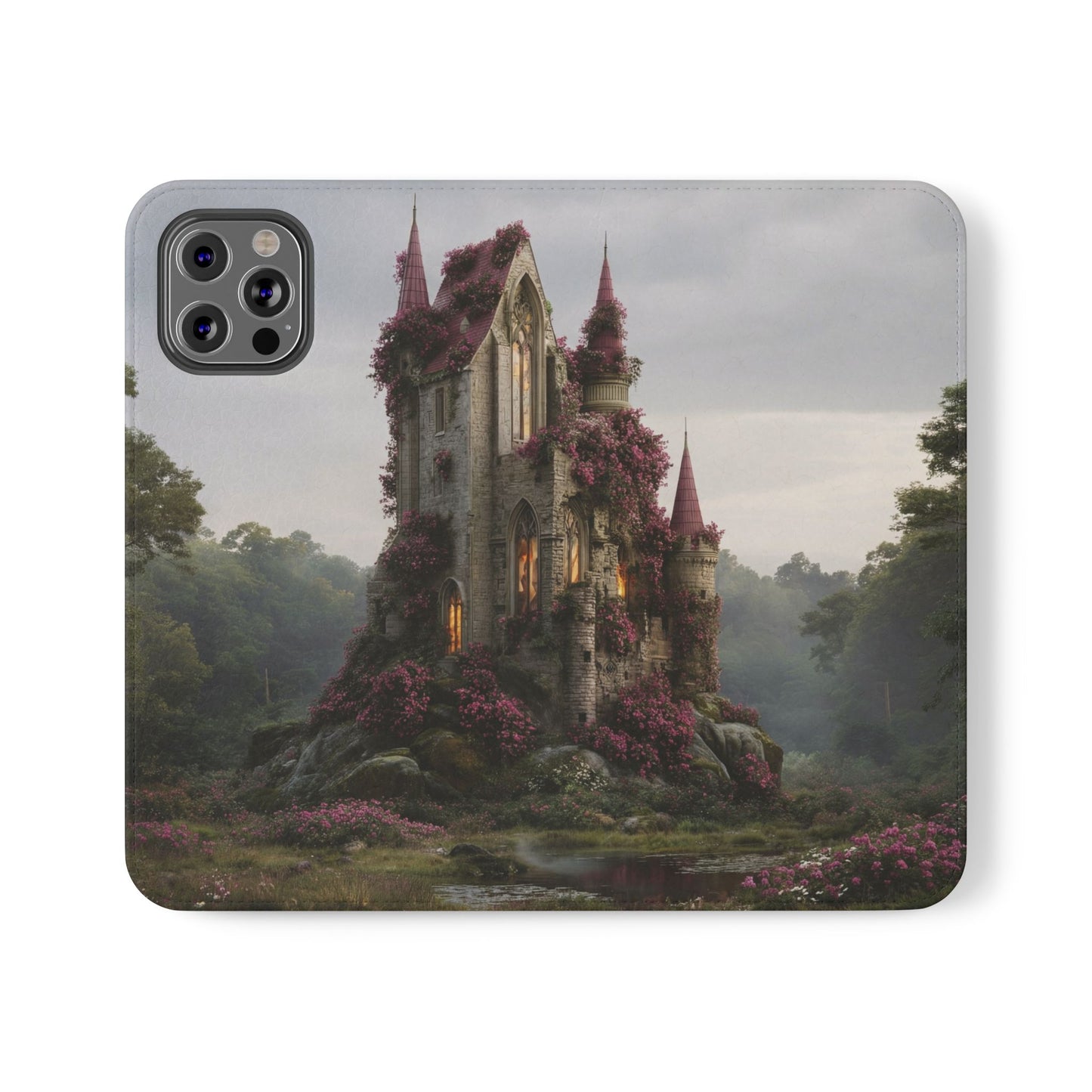 Blossom Spire Flip Cases – Pink Ivy Gothic Castle Cover