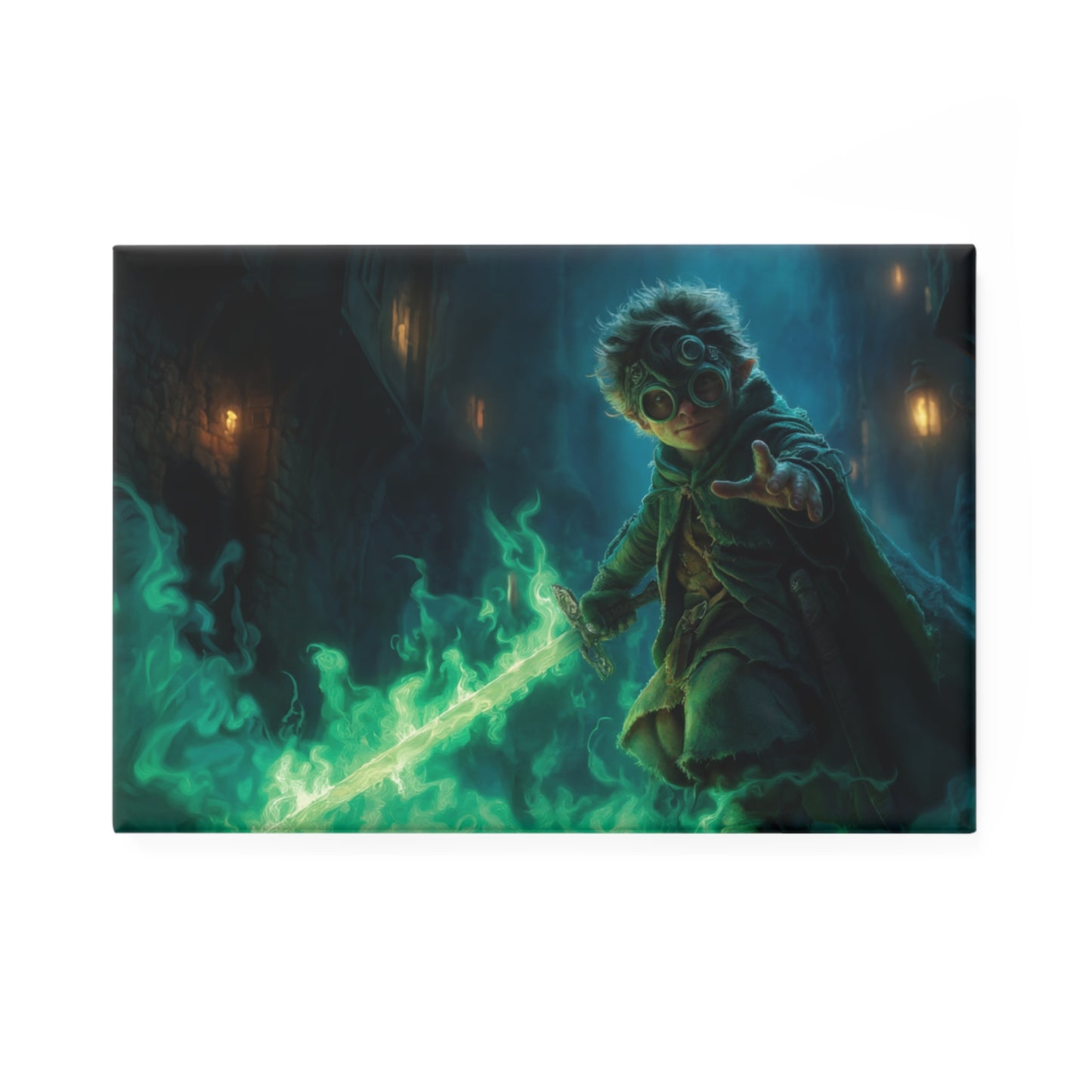 Greenblade Sentinel Button Magnet – Cobalt Mist & Guardian Knight Rectangle (1 & 10 pcs)