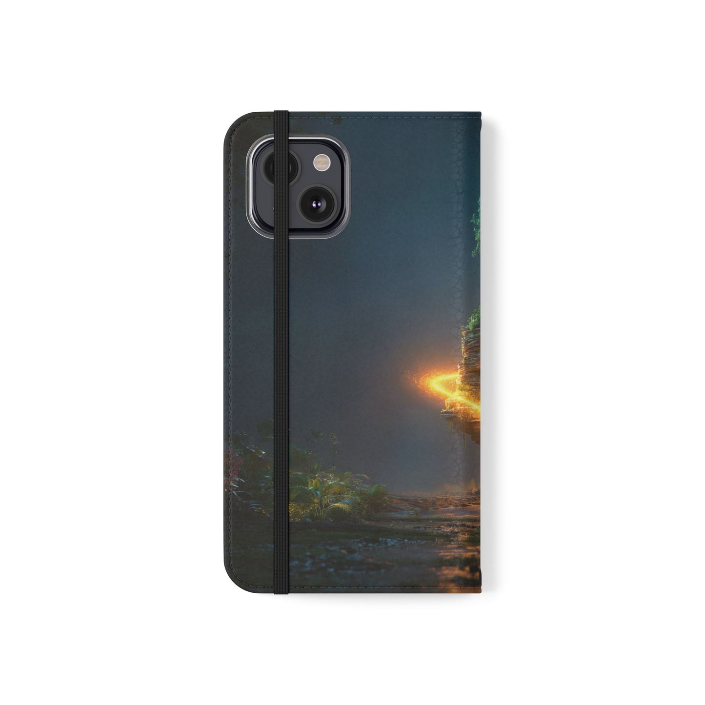Luminous Floating Island Flip Cases – Amber Twilight Sanctuary
