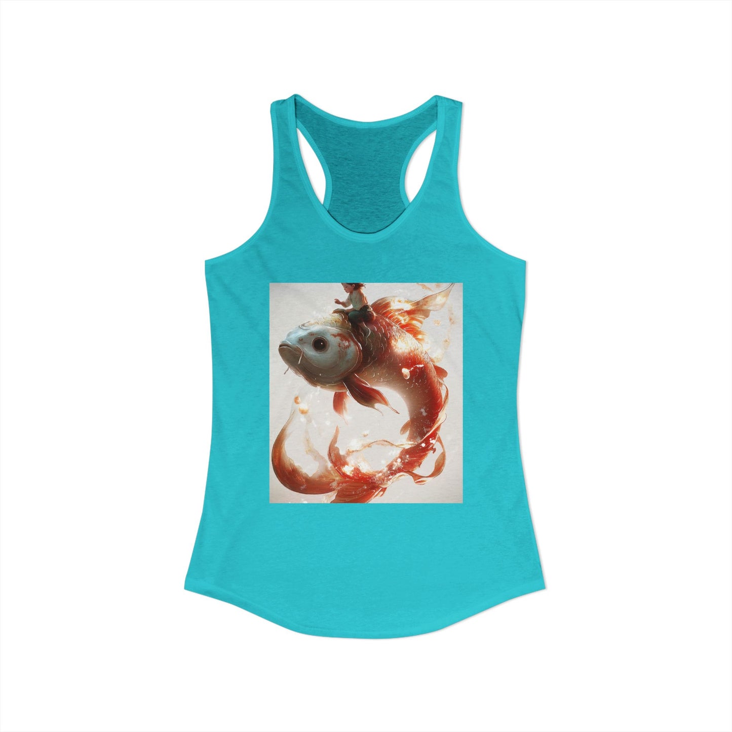 Giant Goldfish Rider Women's Ideal Racerback Tank – Ethereal Koi Dreamscape