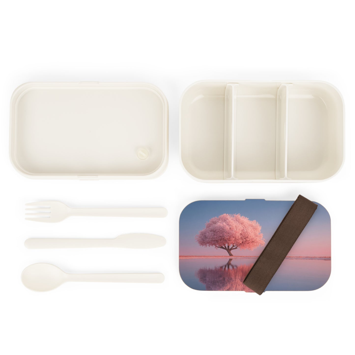 Solitary Sakura Tree Bento Lunch Box – Twilight Reflections for the Quiet Soul