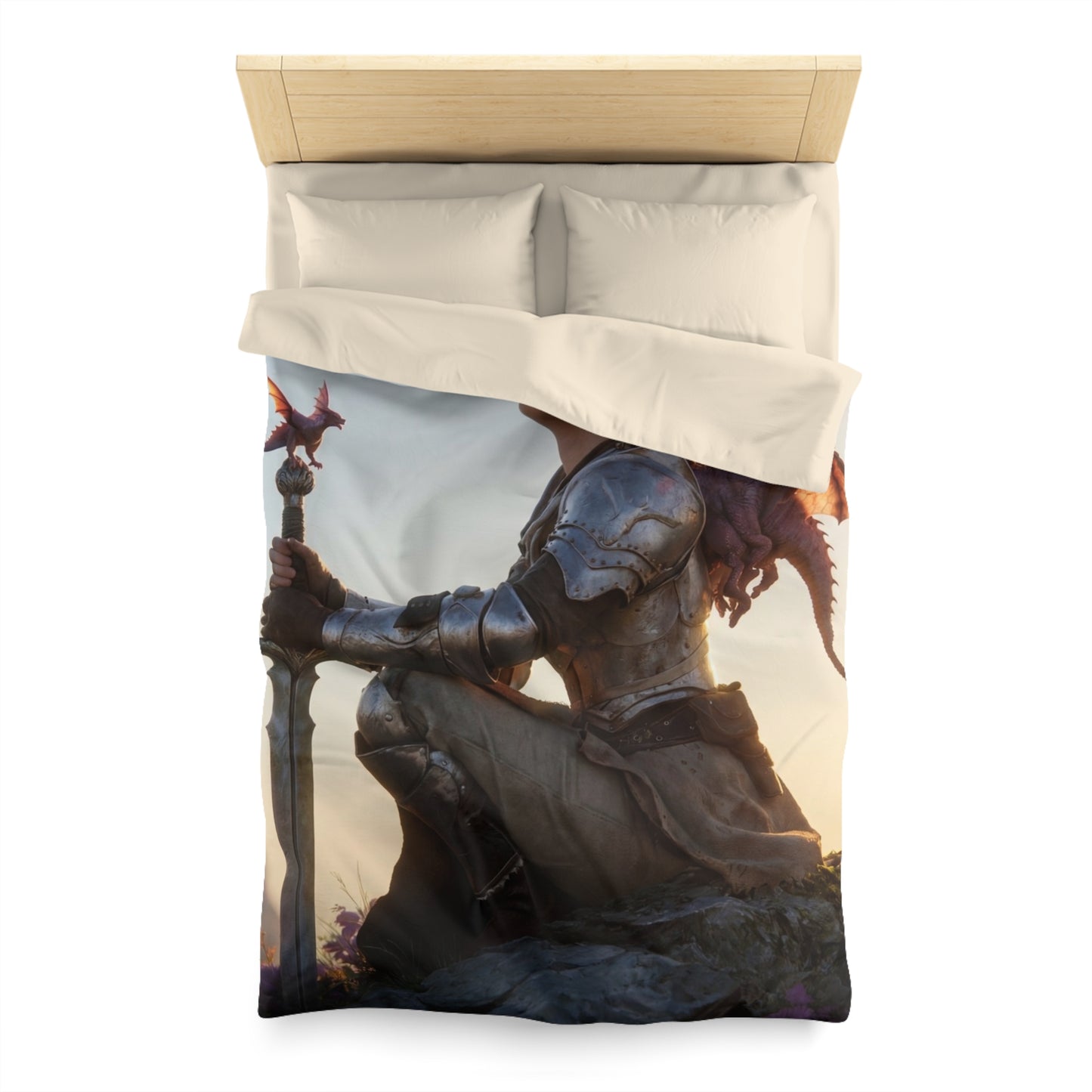 Dragon-Scale Sentinel Microfiber Duvet Cover – Sunset Peak Alliance