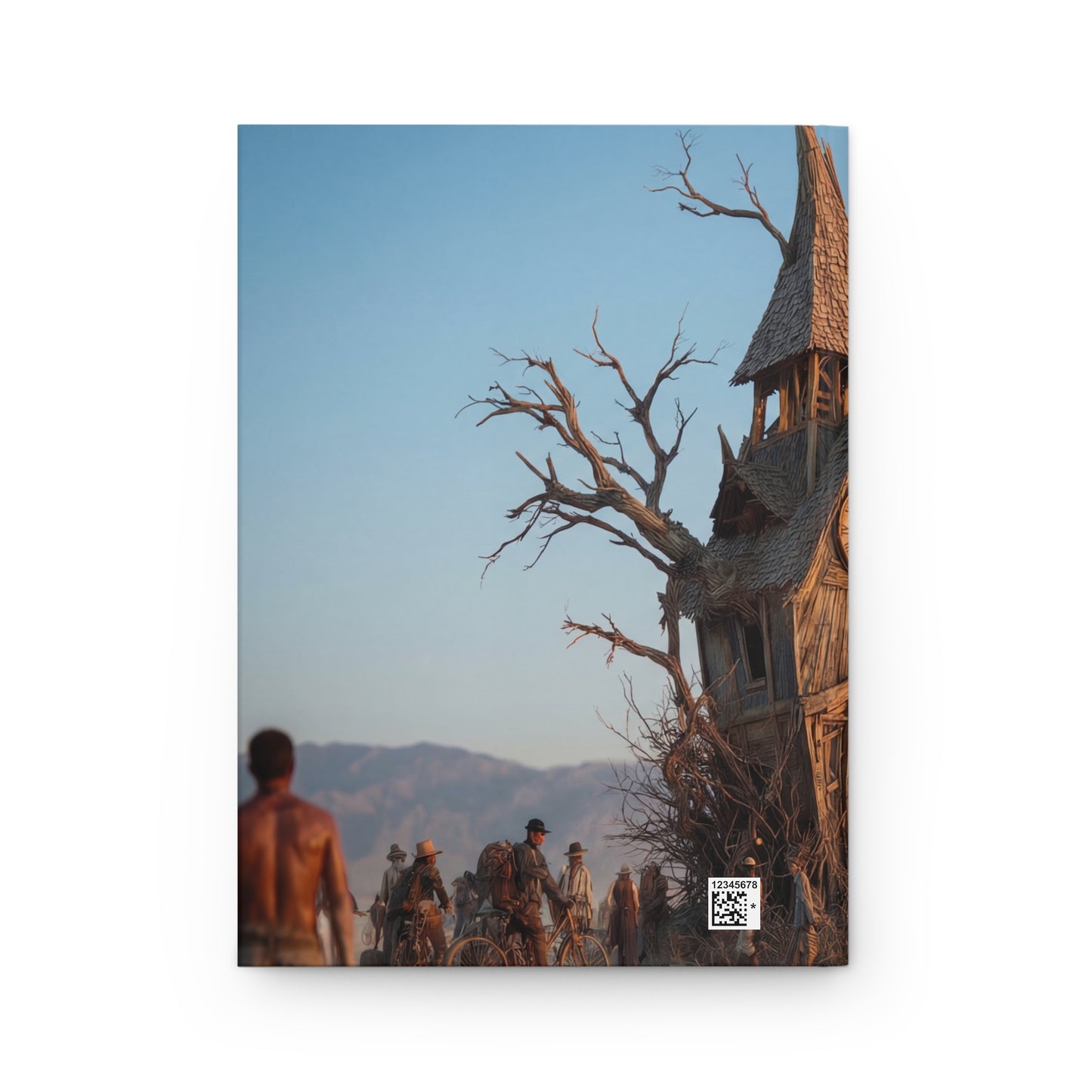 Clock Tower in the Wasteland Hardcover Journal Matte – Sun-Kissed Timekeeper in the Dunes