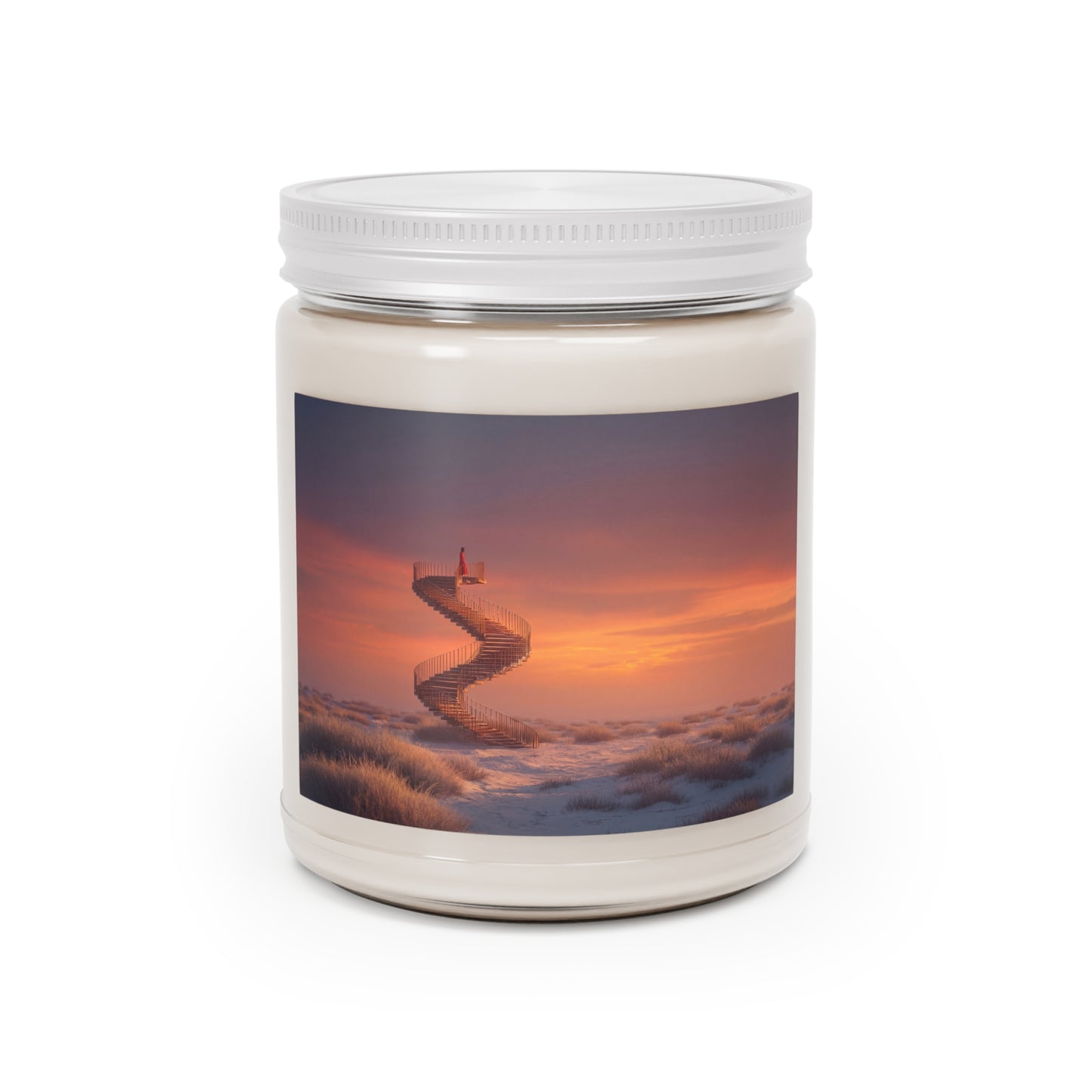Solitary Spiral Staircase Scented Soy Candles with White Lid, 9oz – Sunset Ascension