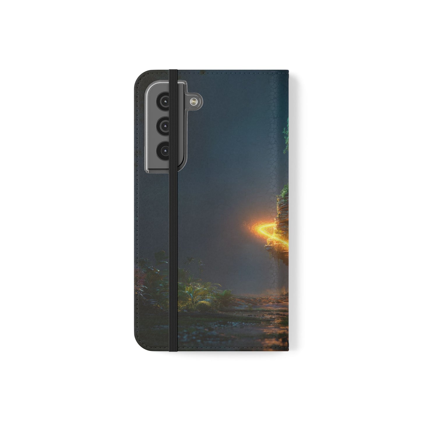 Luminous Floating Island Flip Cases – Amber Twilight Sanctuary