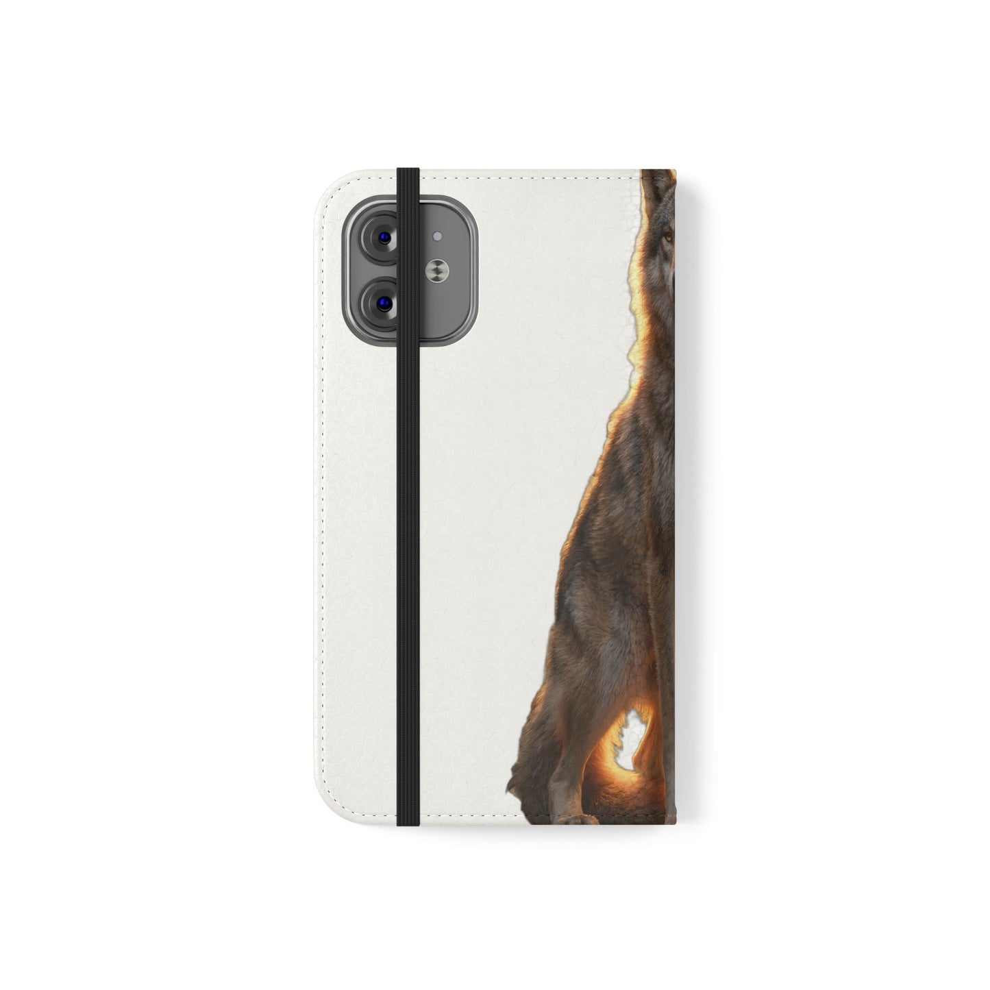 Sunlit Wolf Flip Cases – Golden Hour Sentinel Portrait