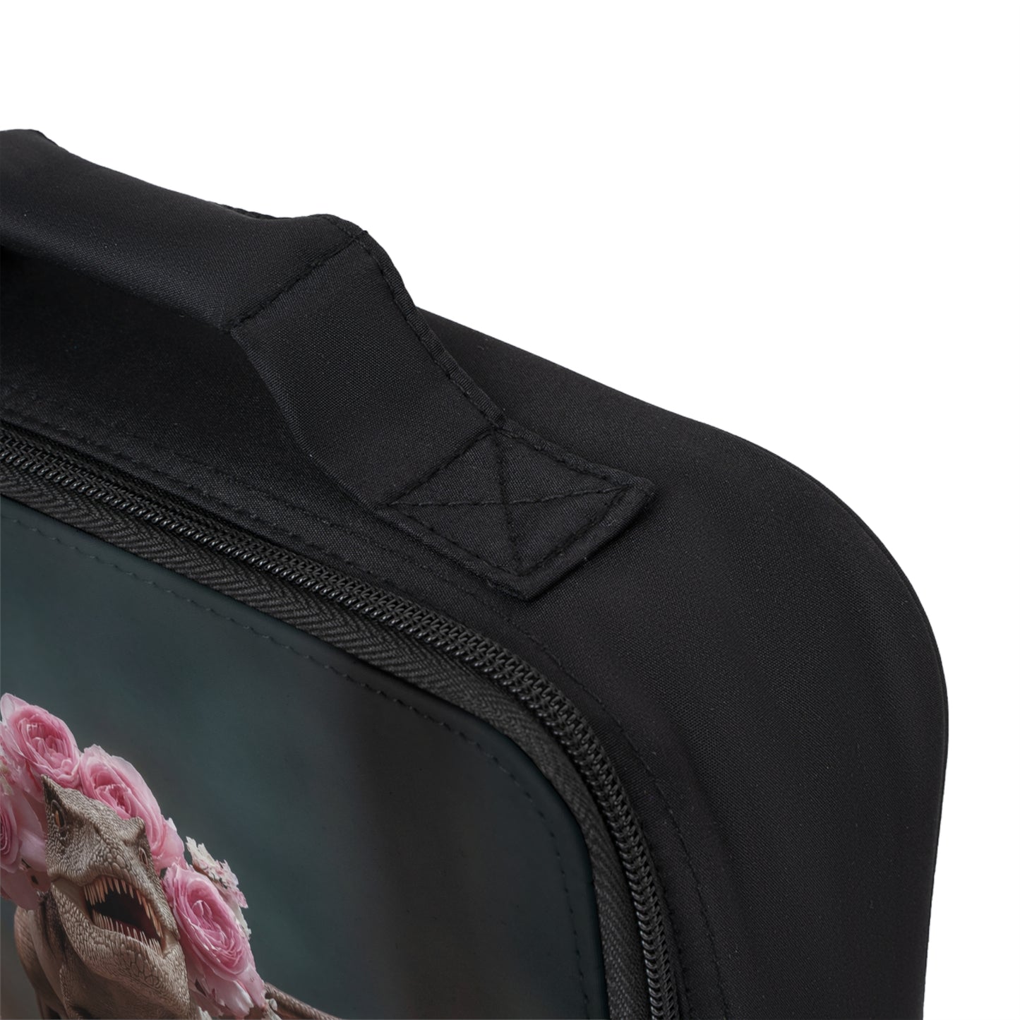 Rose-Crowned Tyrannosaur Lunch Bag – Forest Flight with Floral Fury