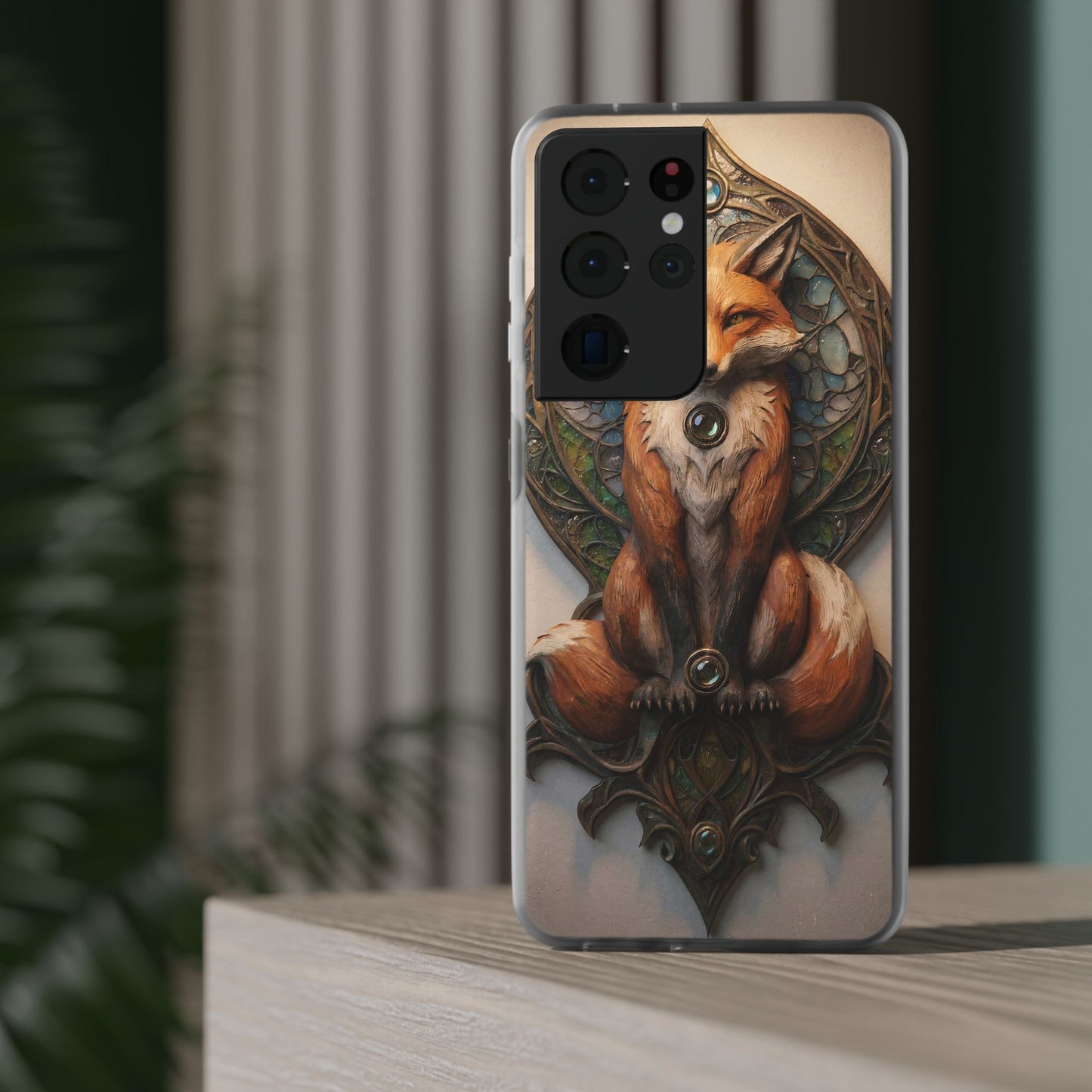 Fox Sentinel Flexi Cases – Amber Glow Through Stained Glass