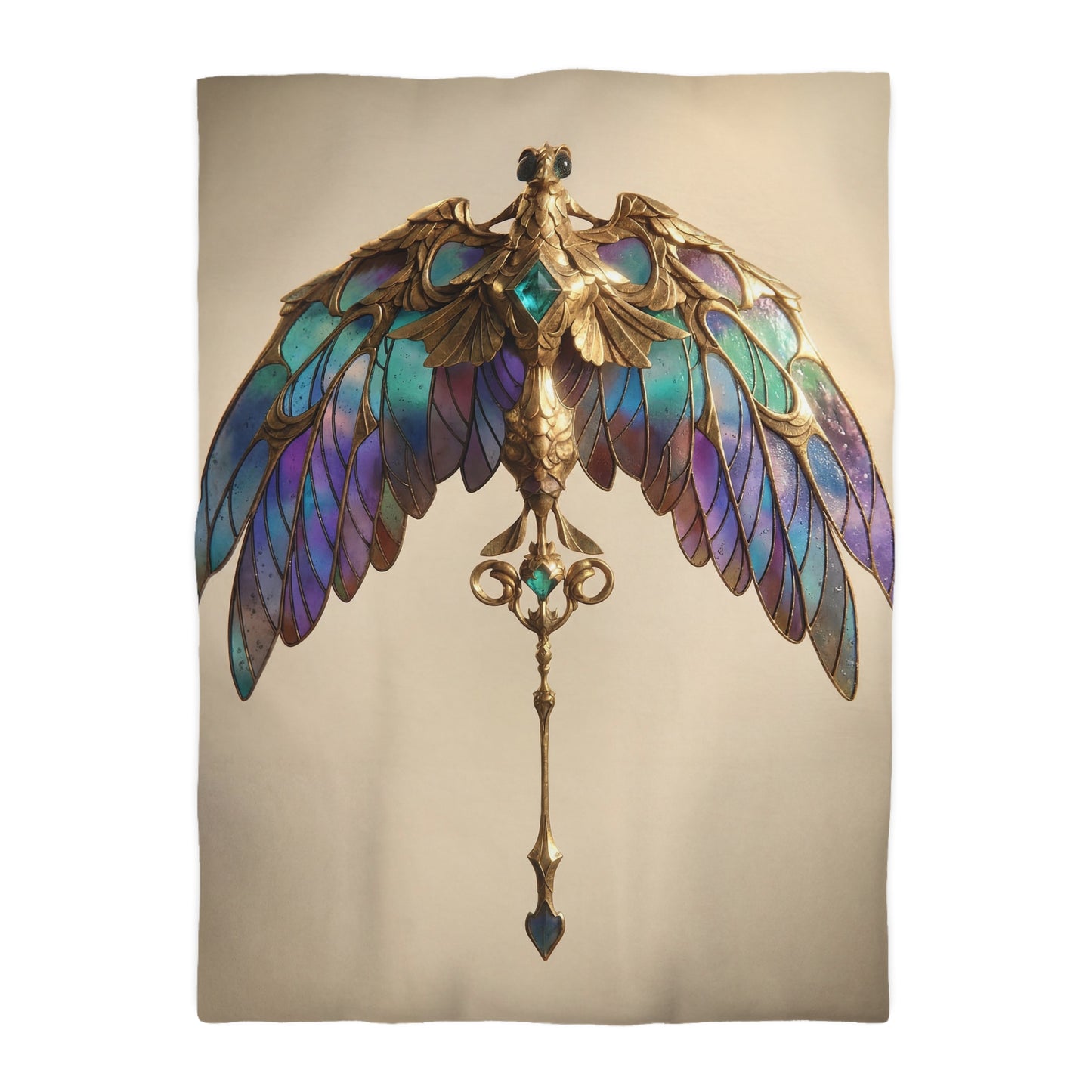 Celestial Phoenix Key Duvet Cover – Wings of Twilight and Starlight