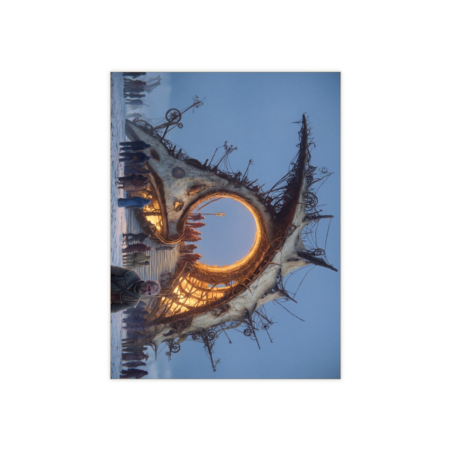 Threshold Gate Ceramic Photo Tile – Frostbound Portal to a Whispering Realm