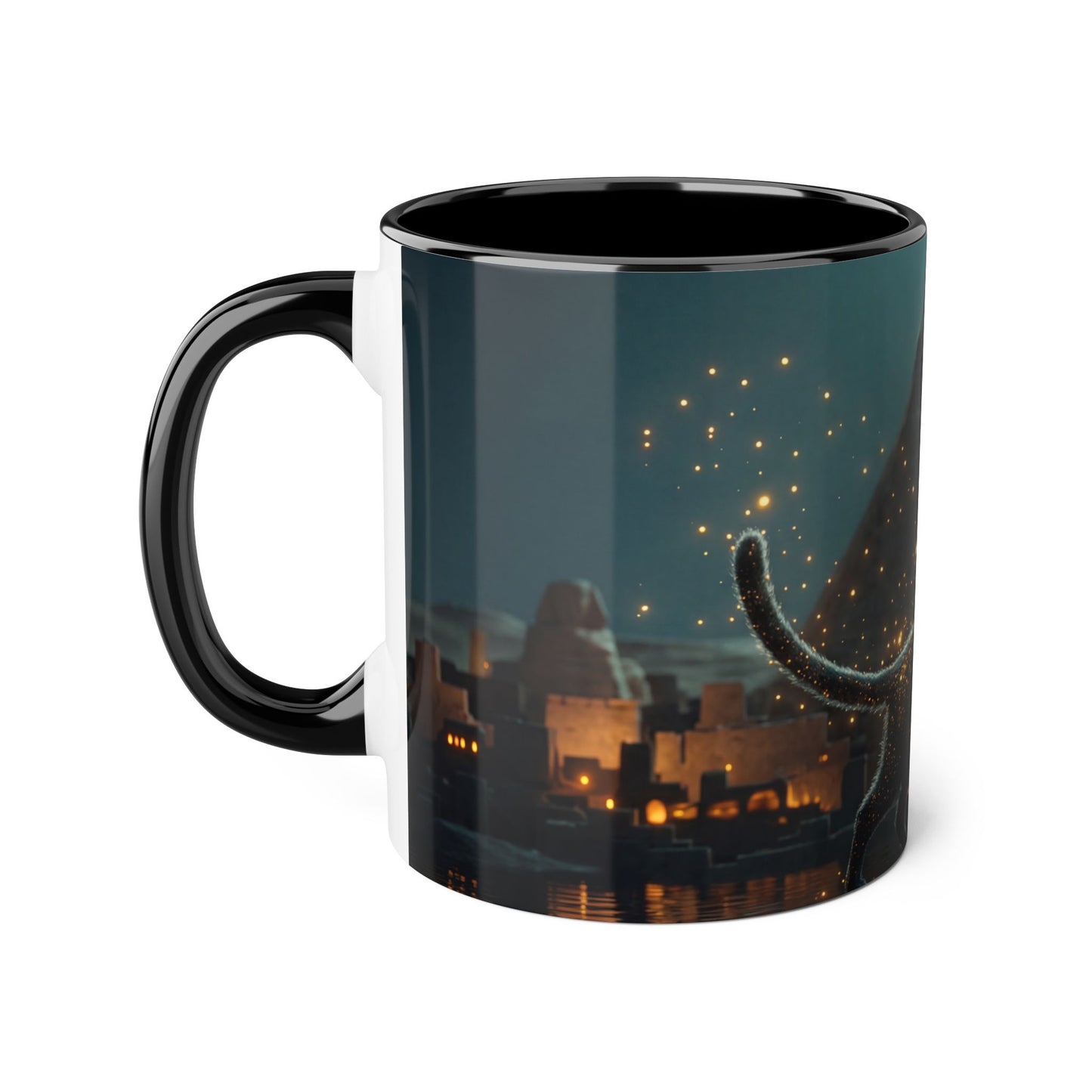 Star-Clad Sentinel Accent Mugs, 11oz – Golden Gaze Guardian Scene