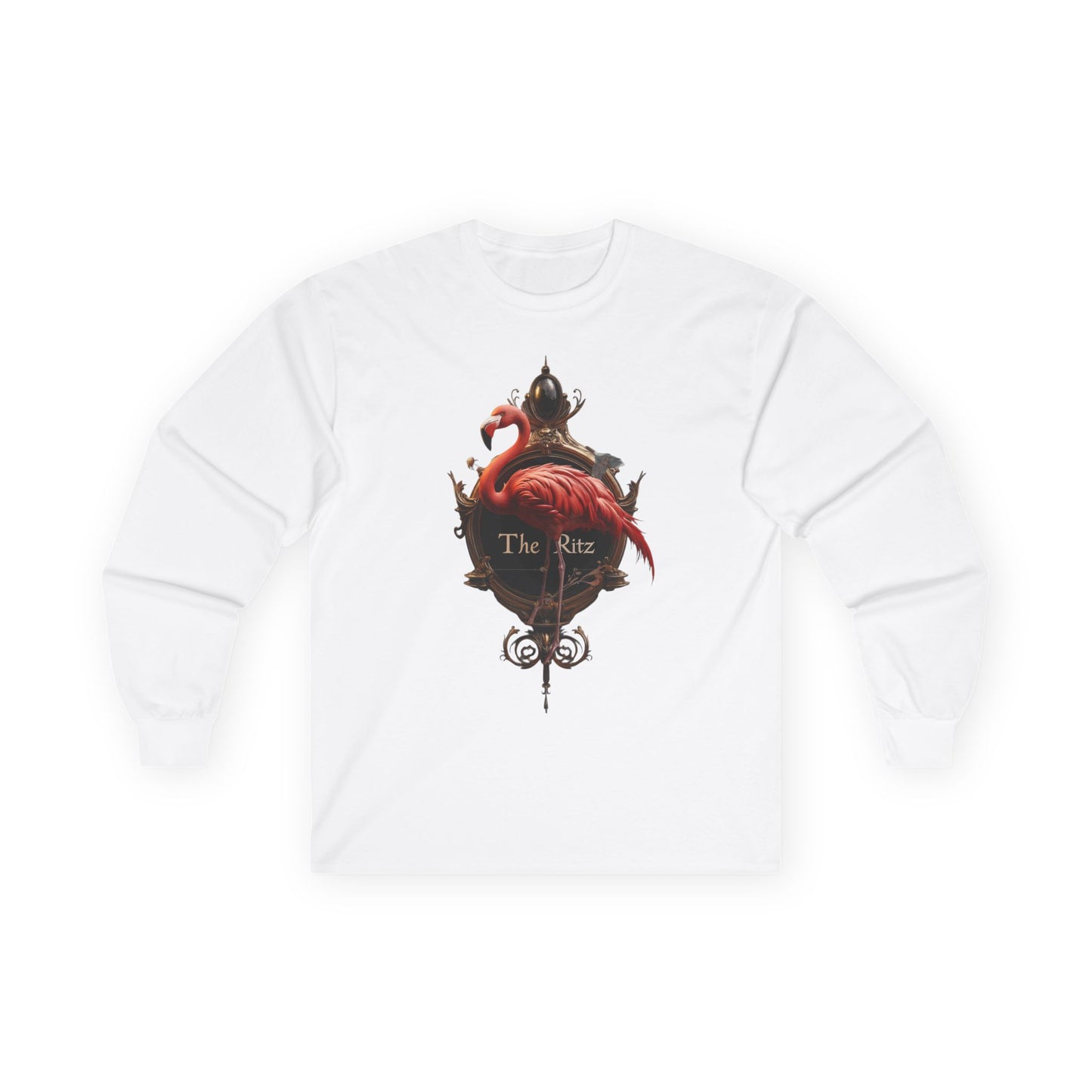 Ornate Flamingo Portrait Tee – The Ritz Gold Frame Long Sleeve Shirt