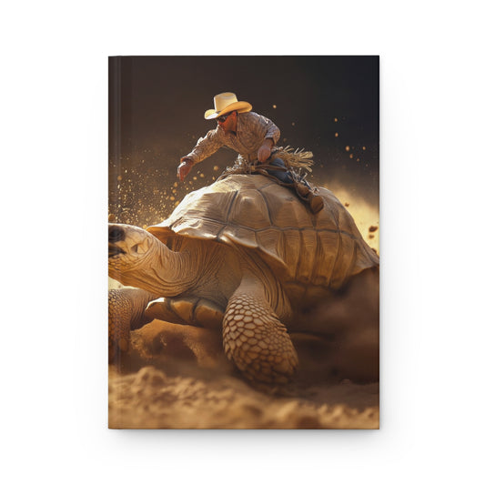 Cowboy on Desert Tortoise Hardcover Journal Matte – Dust-Swept Wild West Ride