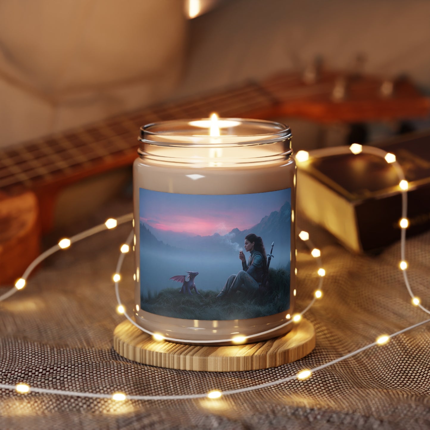 Warrior and Dragon Sunset Scented Soy Candles with White Lid, 9oz – Quiet Mountain Vigil