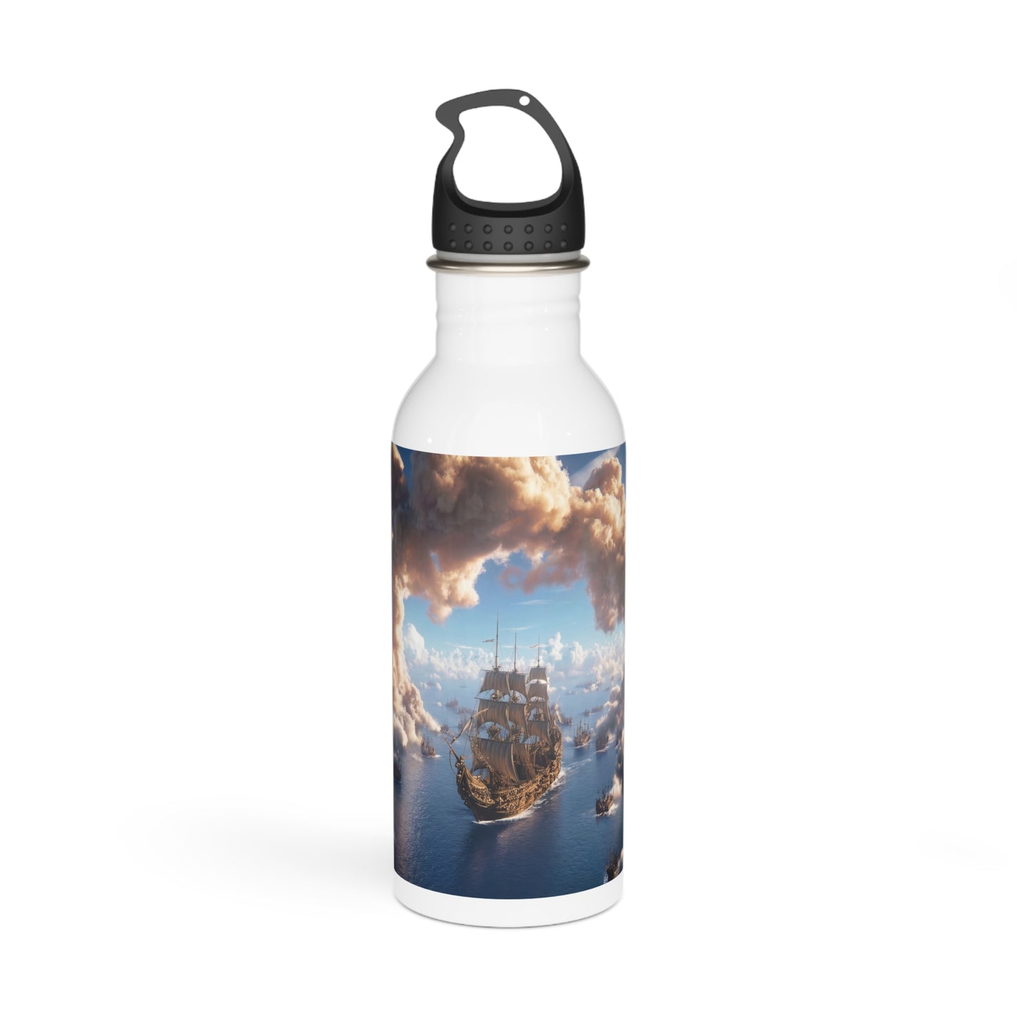Celestial Armada Stainless Steel Water Bottle – Dawn’s Fleet Through Clouds